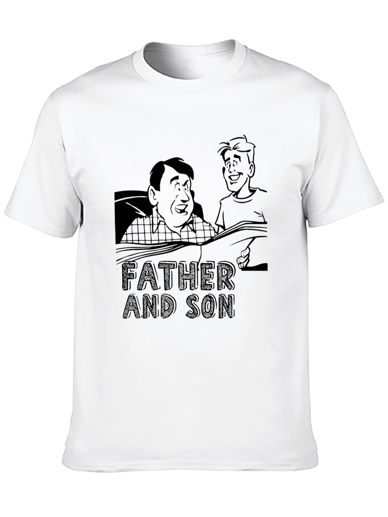 Father and Son Black Graphic Tee