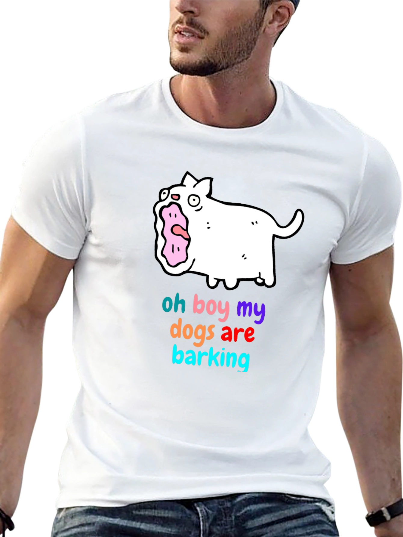Funny Oh Boy My Dogs Are Barking Graphic T-Shirt