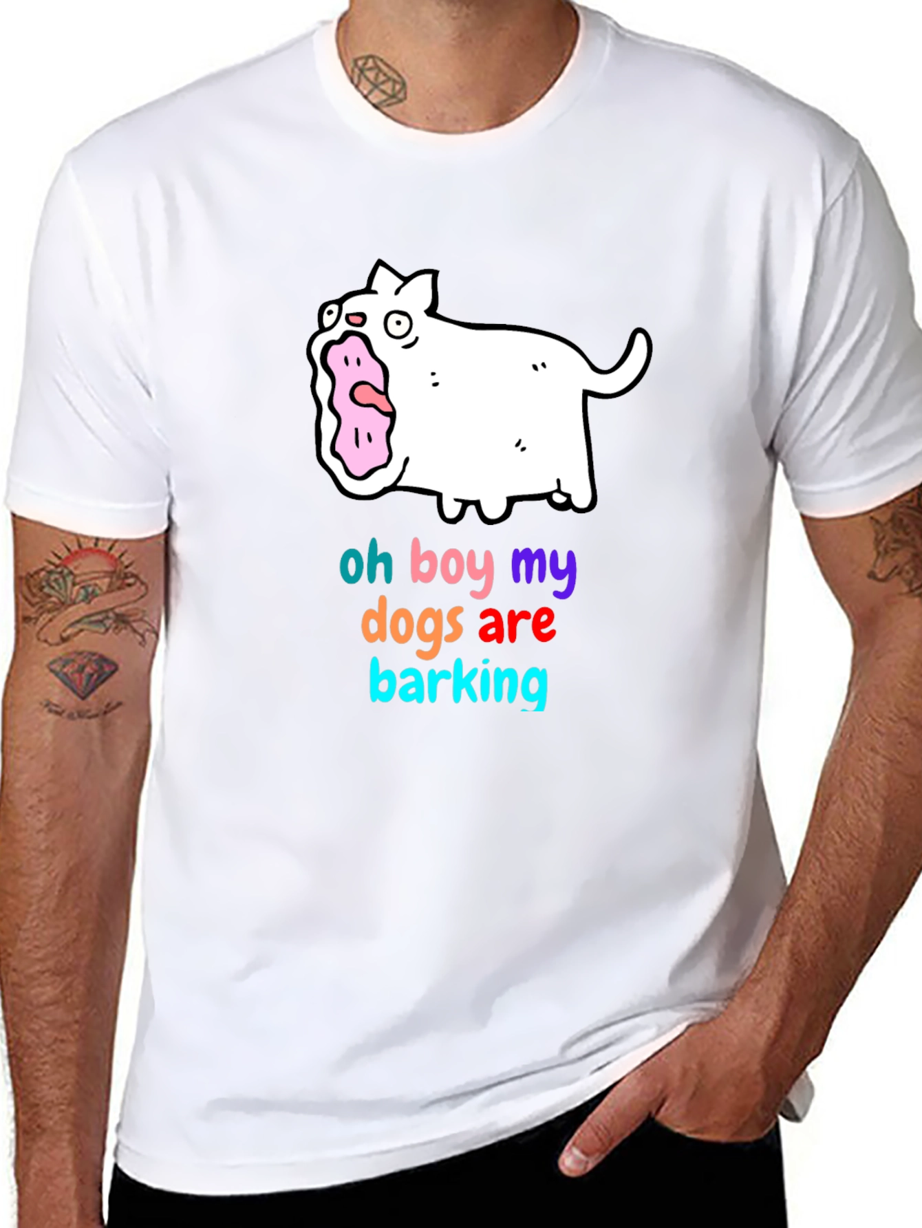 Funny Oh Boy My Dogs Are Barking Graphic T-Shirt
