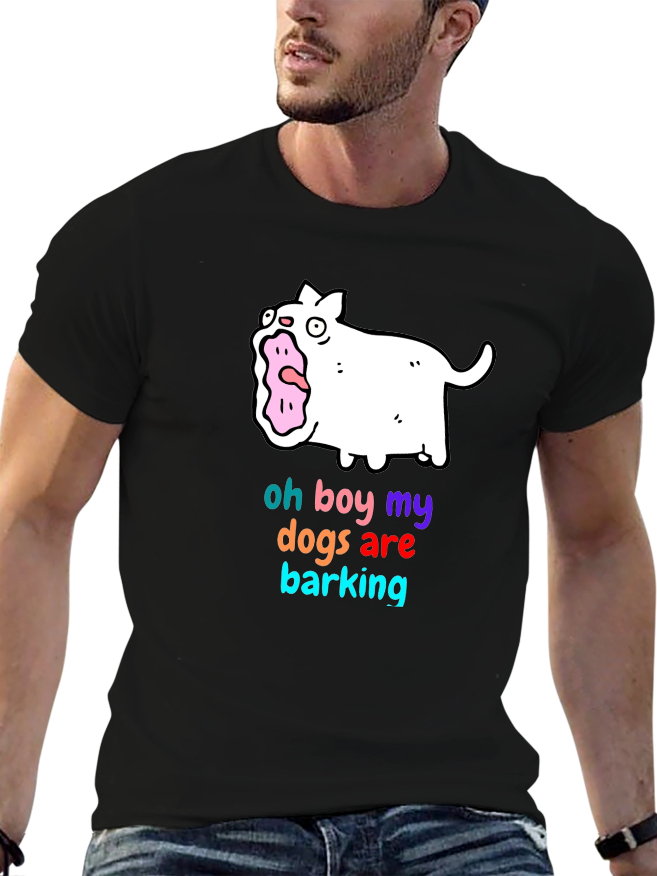 Funny Oh Boy My Dogs Are Barking Graphic T-Shirt