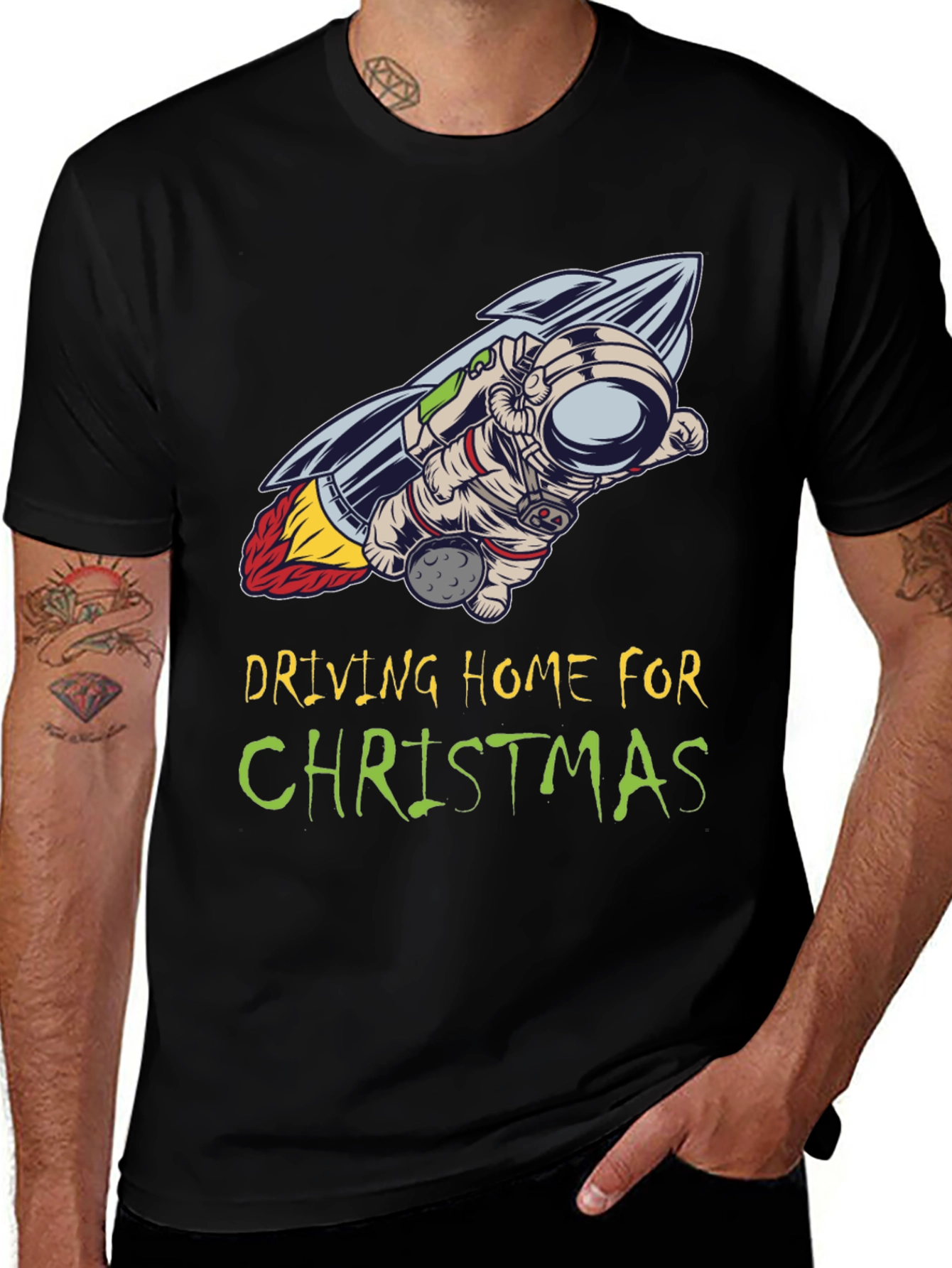 Driving Home For Christmas Astronaut T-Shirt