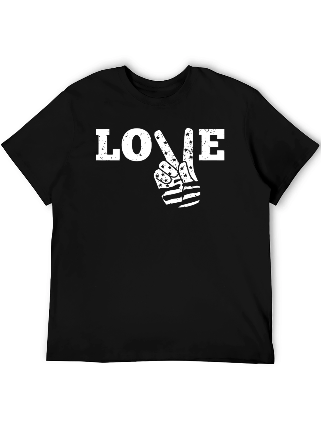 Love Peace Sign American Flag T-Shirt