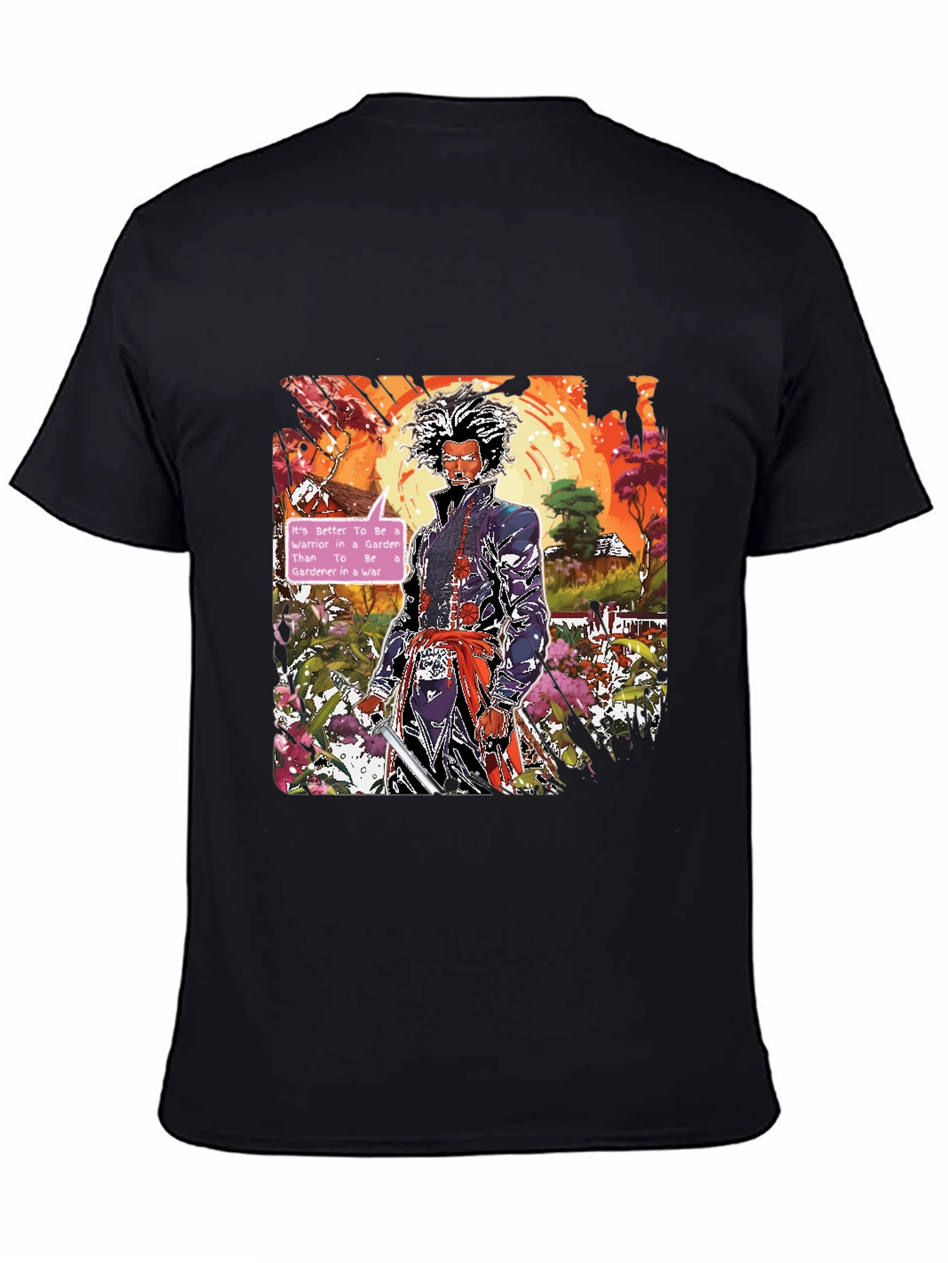 Samurai Warrior in a Garden T-Shirt