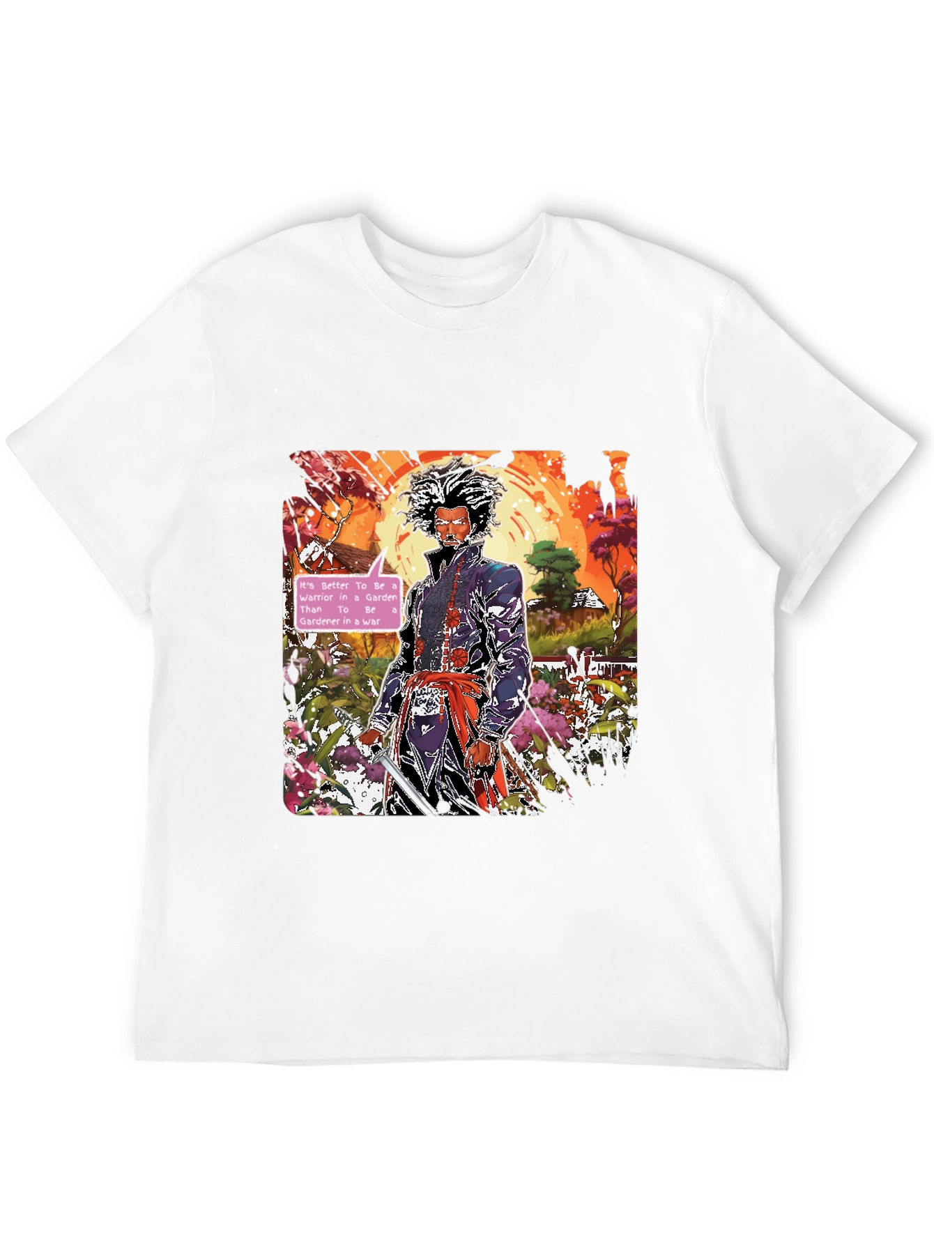 Samurai Warrior in a Garden T-Shirt