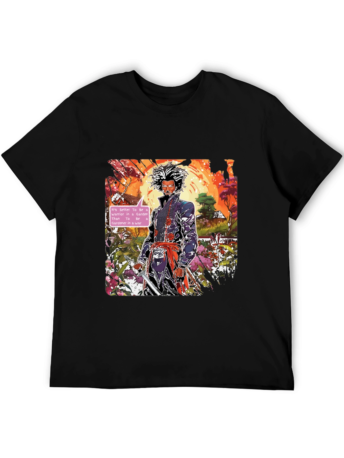 Samurai Warrior in a Garden T-Shirt