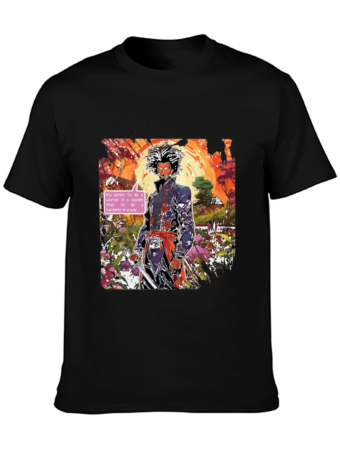 Samurai Warrior in a Garden T-Shirt