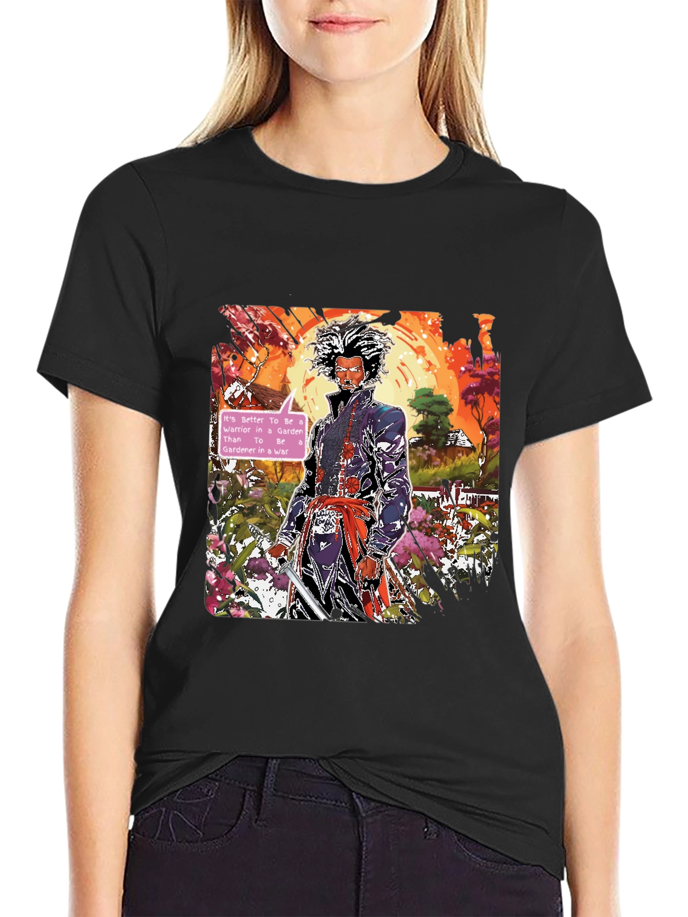 Samurai Warrior in a Garden T-Shirt