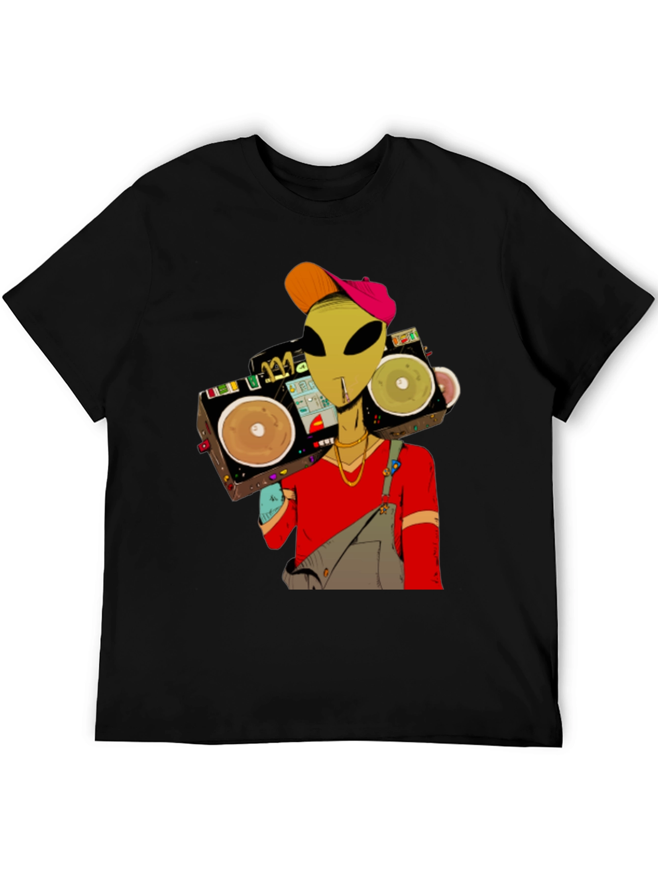 Alien DJ Graphic T-Shirt - Black Cotton Tee
