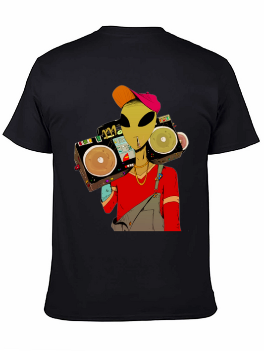 Alien DJ Graphic T-Shirt - Black Cotton Tee