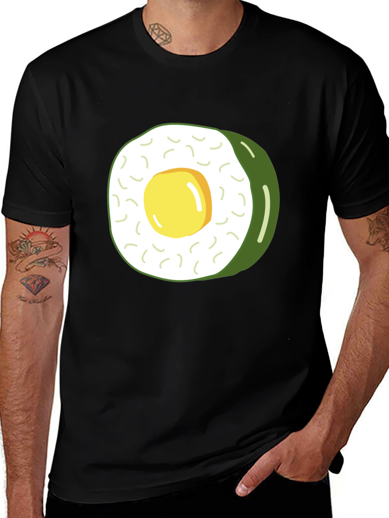 Sushi Roll Graphic T-Shirt - Unique Foodie Tee