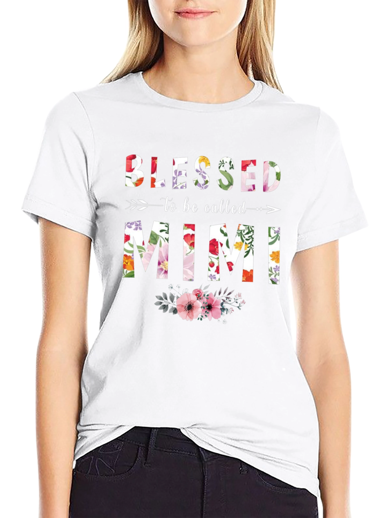Blessed To Be Called Mimi Floral Graphic T-Shirt