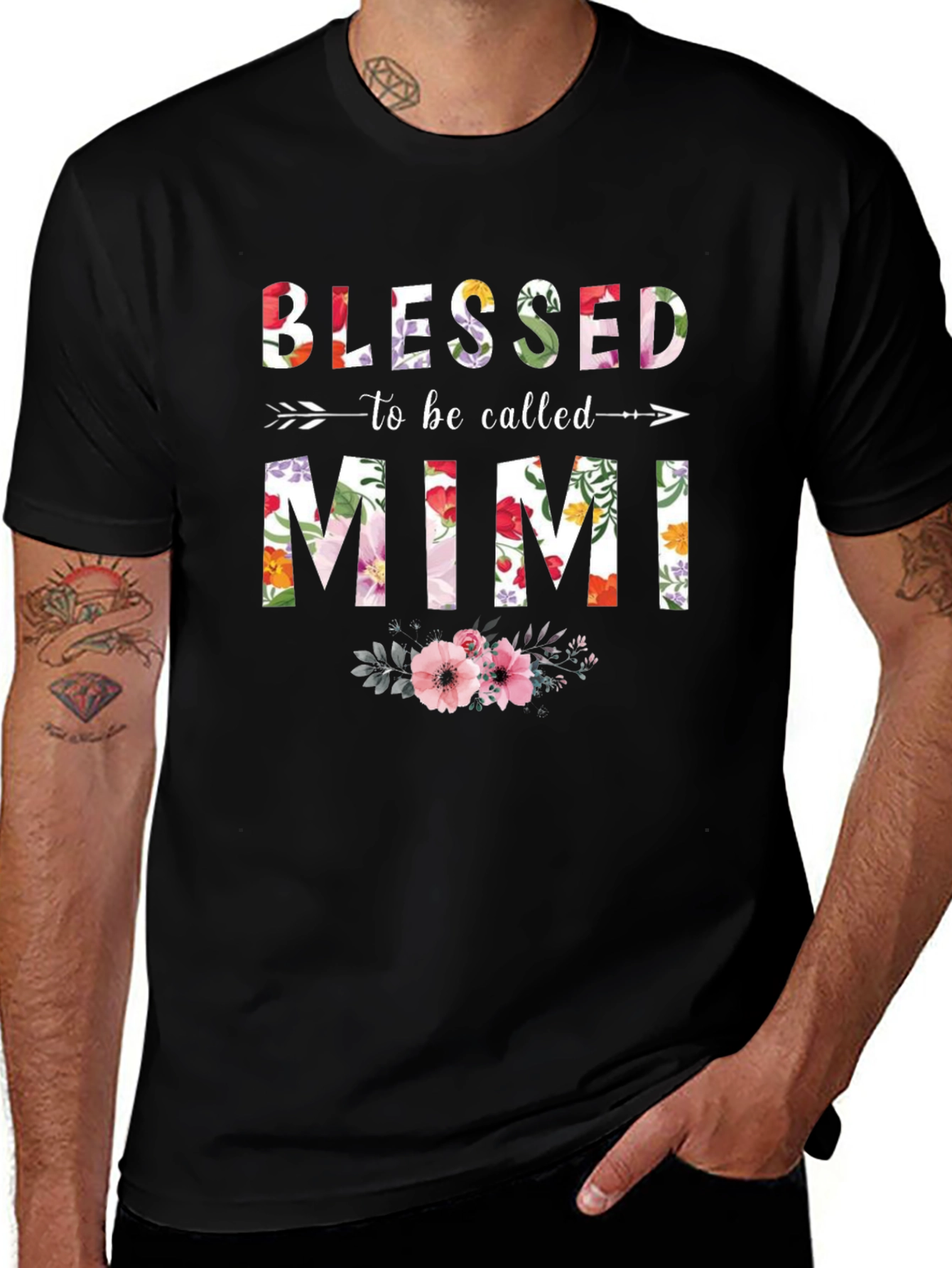 Blessed To Be Called Mimi Floral Graphic T-Shirt