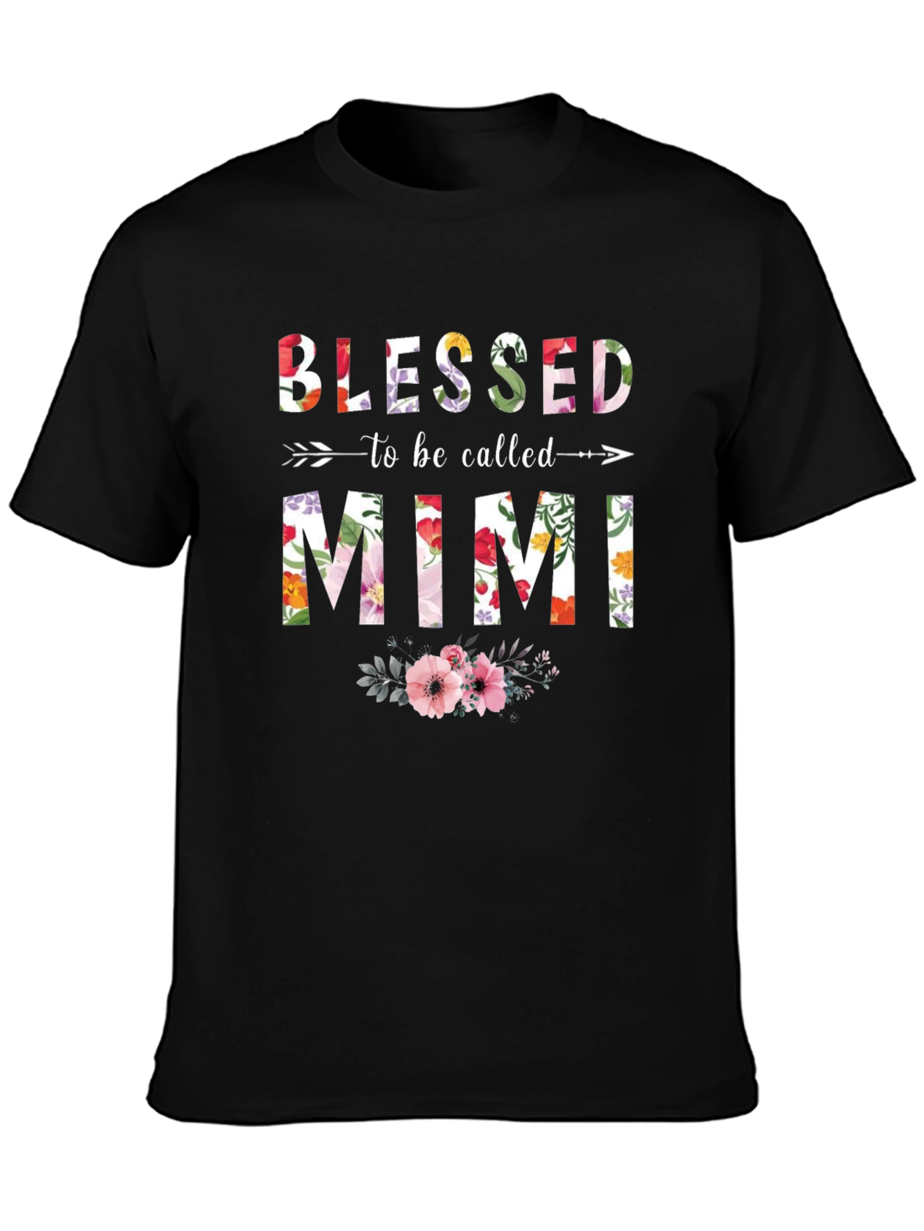 Blessed To Be Called Mimi Floral Graphic T-Shirt