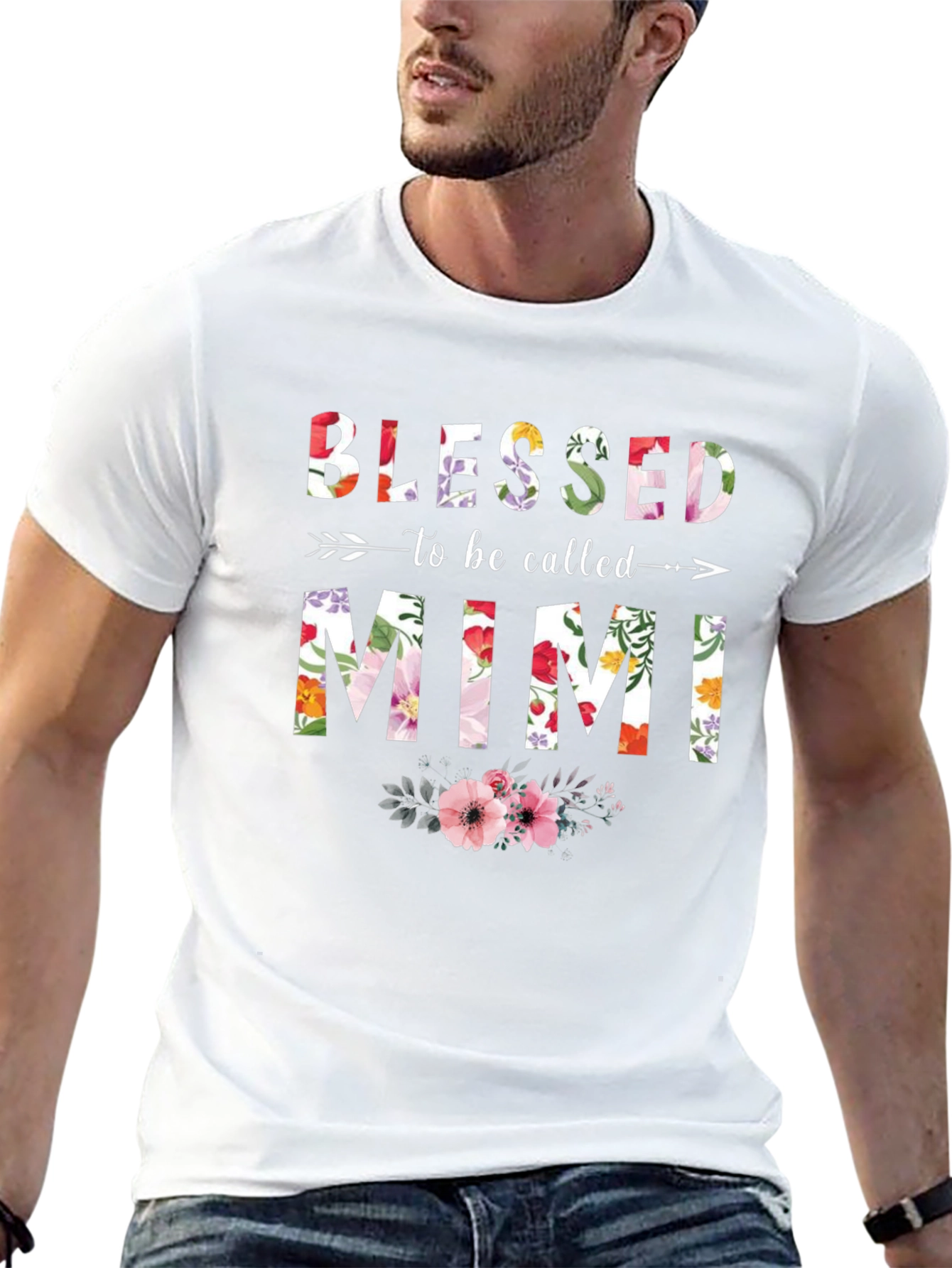 Blessed To Be Called Mimi Floral Graphic T-Shirt
