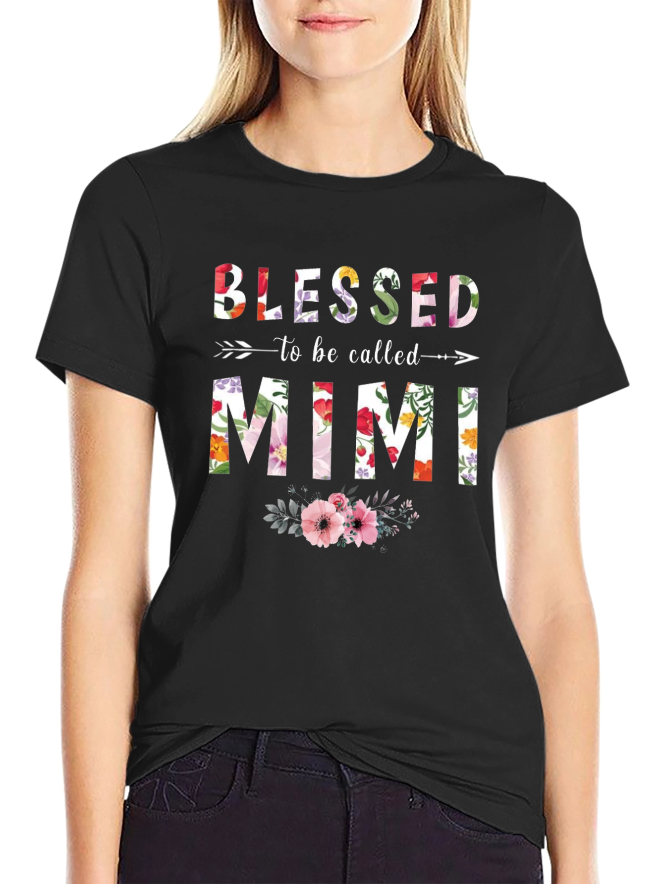 Blessed To Be Called Mimi Floral Graphic T-Shirt