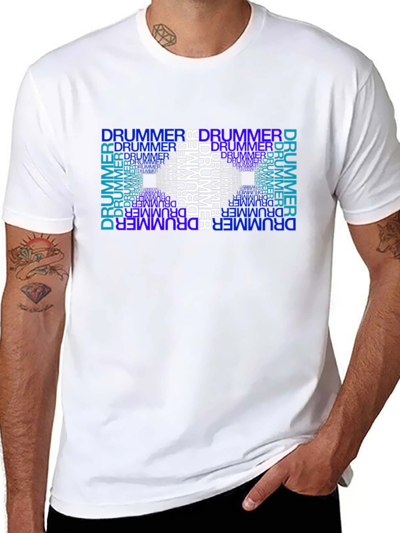 Drummer Word Art Tee - Music Lover Gift