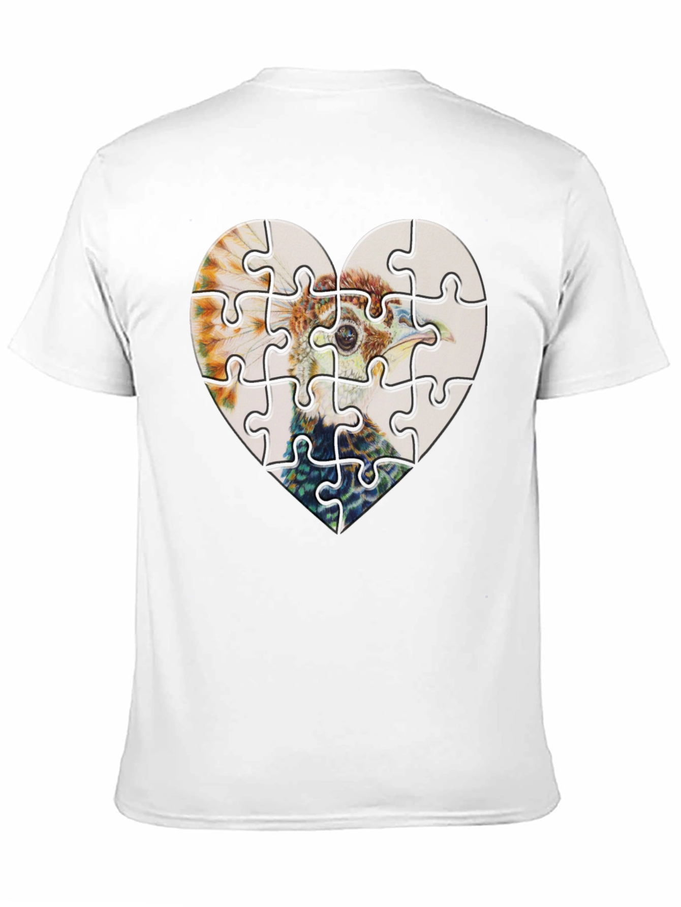 Heart Ostrich Puzzle Tee