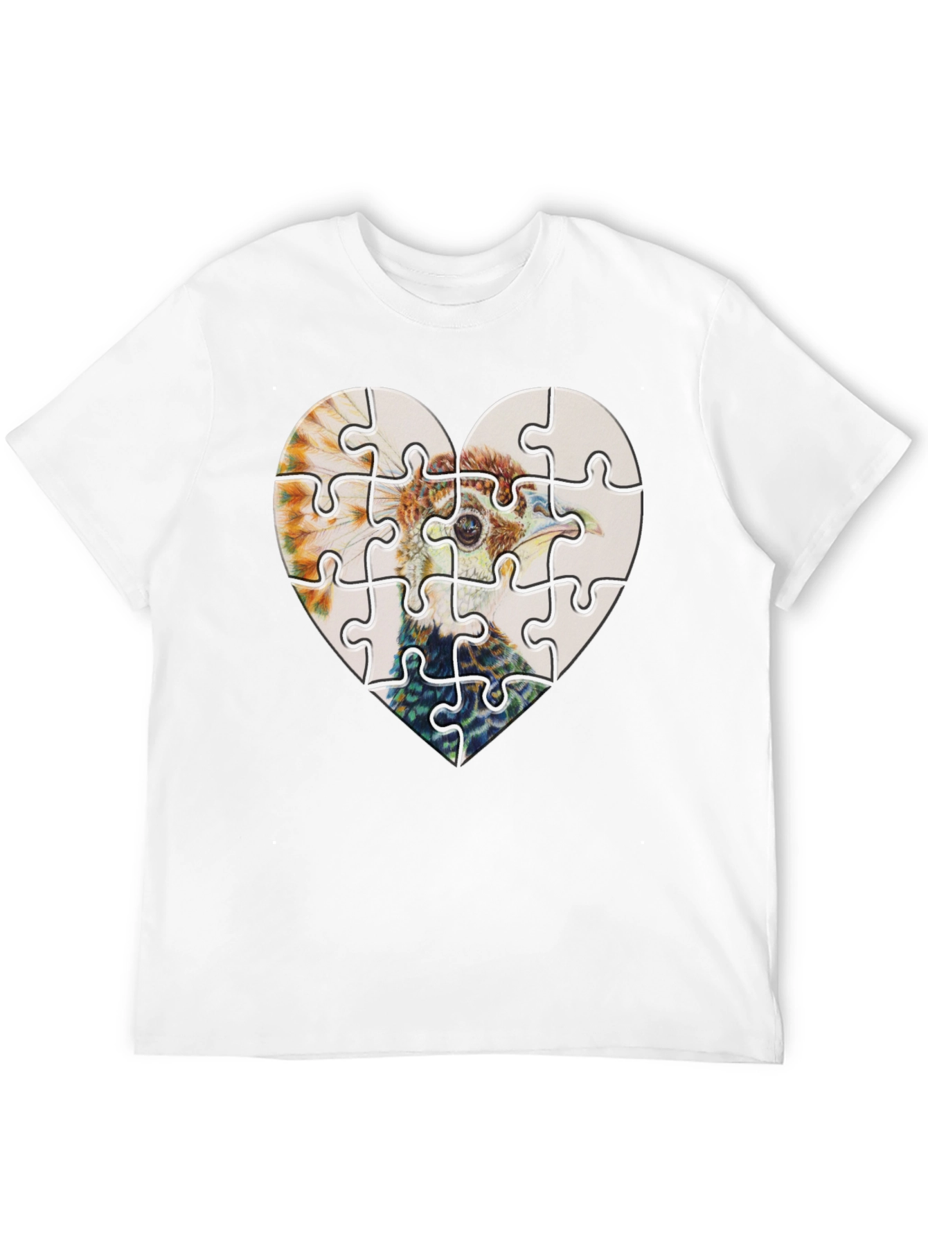 Heart Ostrich Puzzle Tee