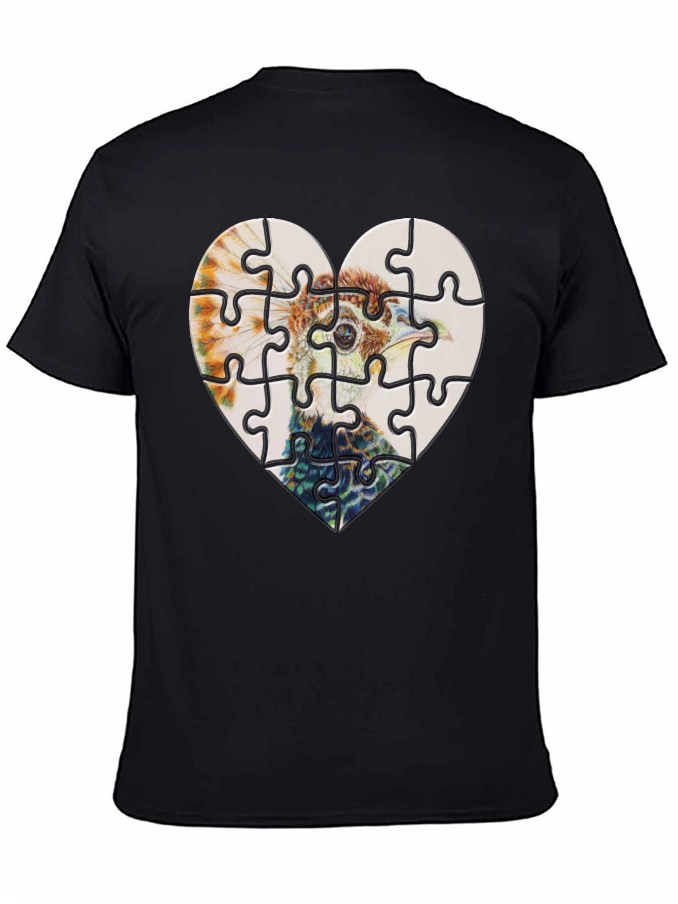 Heart Ostrich Puzzle Tee