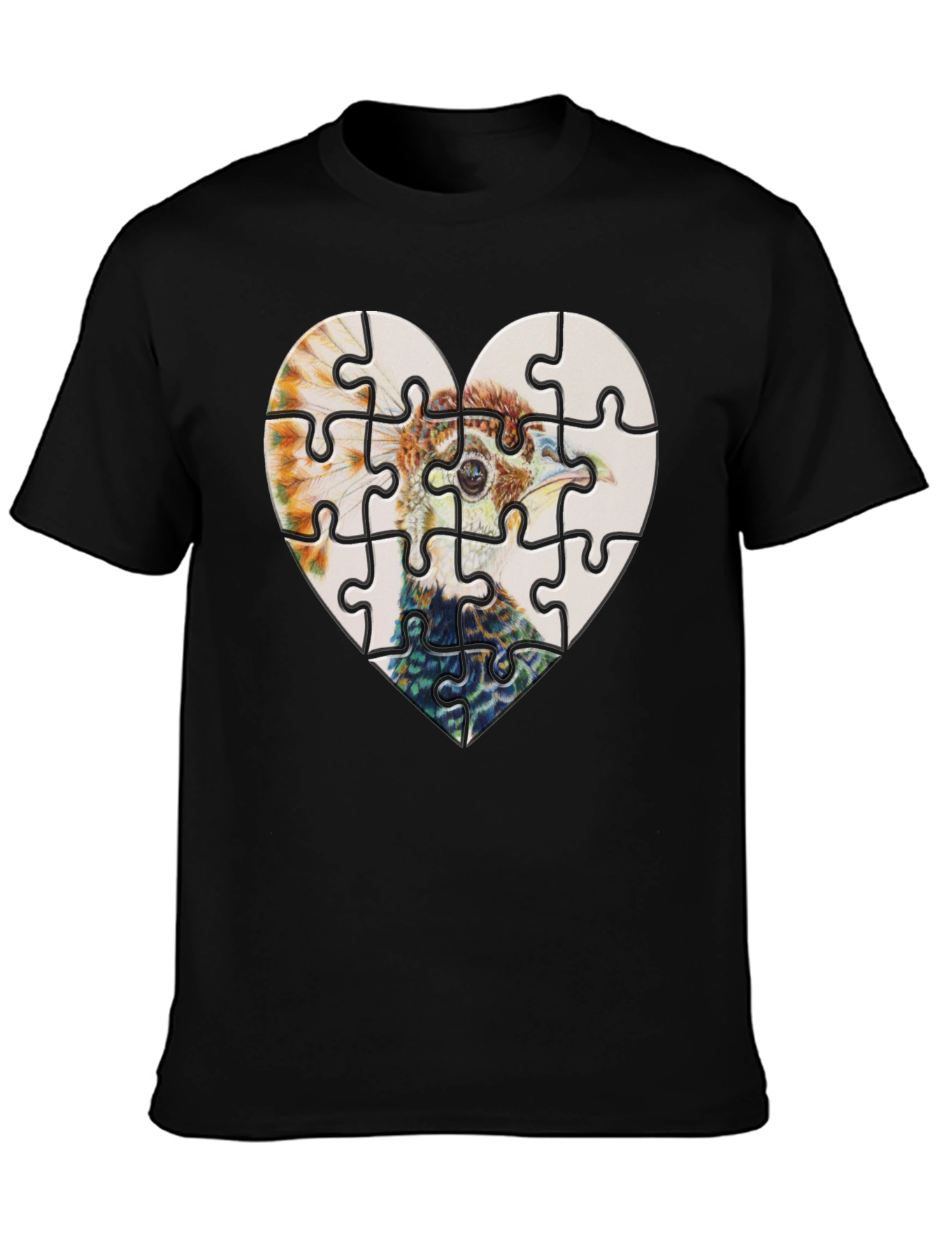 Heart Ostrich Puzzle Tee