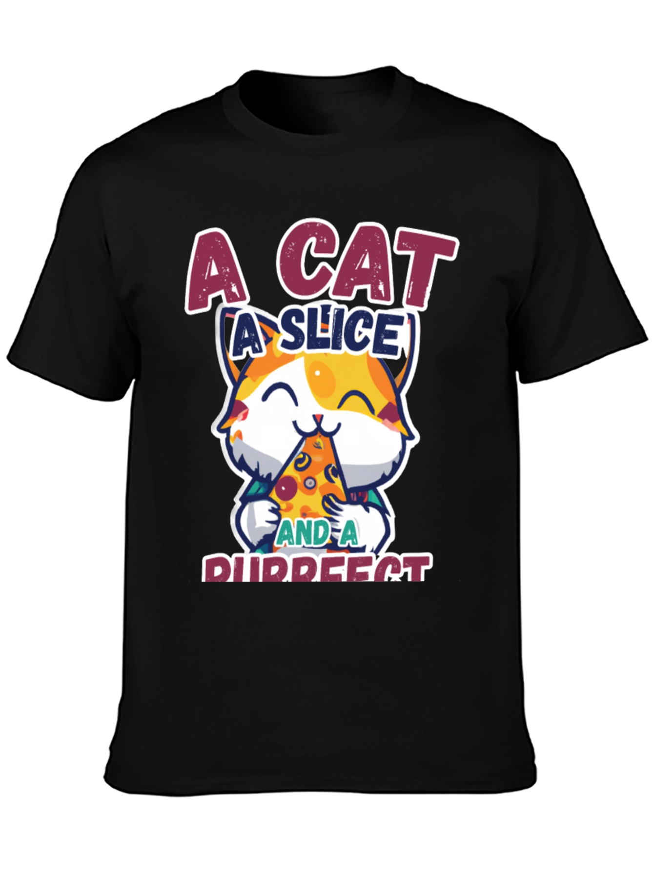 Purrfect Pizza Cat Graphic Tee