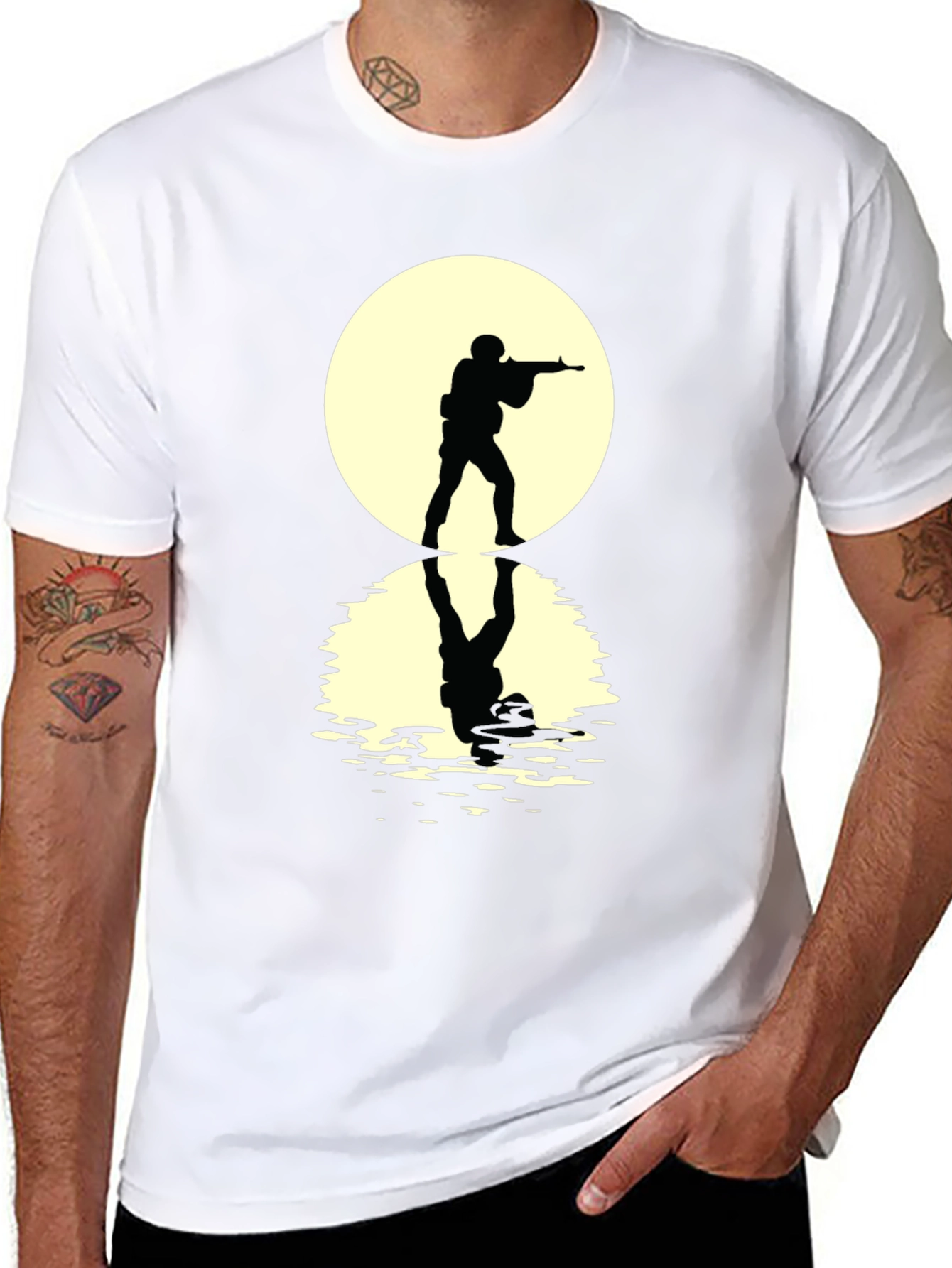 Soldier Silhouette Tee - Dramatic Graphic Print