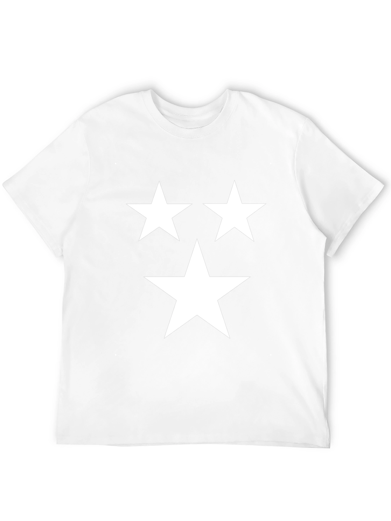 Black T-Shirt with Three White Stars