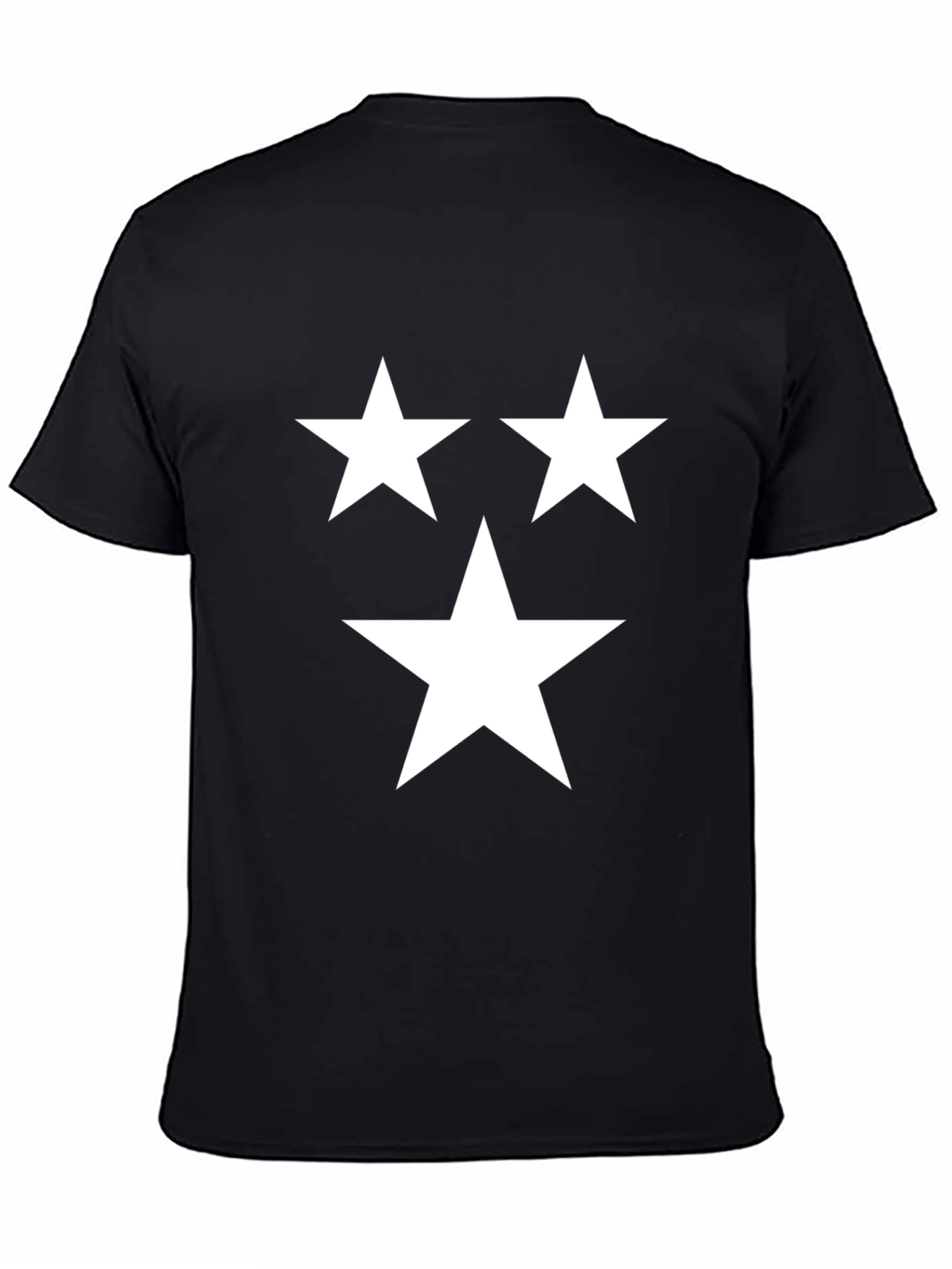 Black T-Shirt with Three White Stars