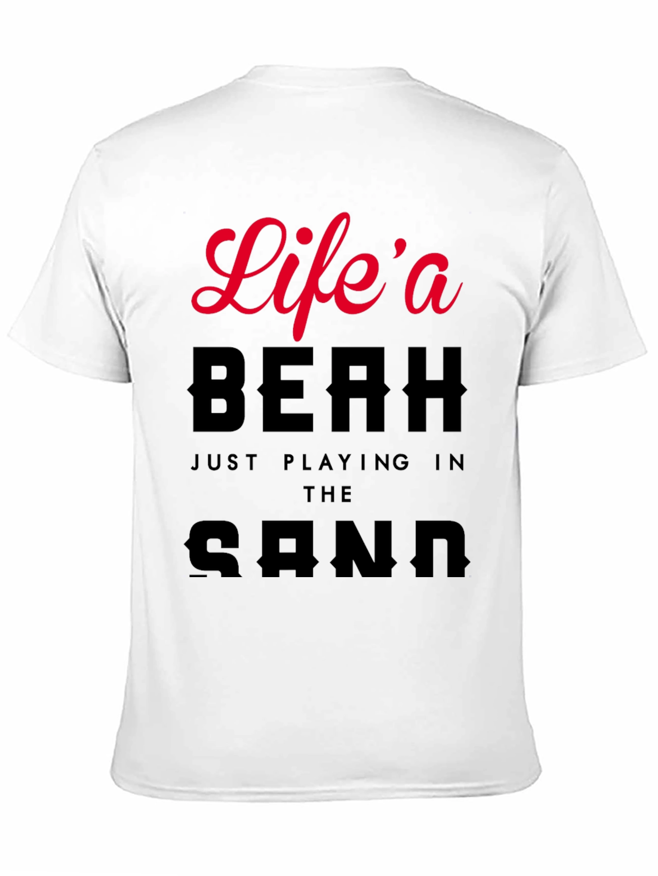 Lifes a Beach Graphic Mens Black T-Shirt