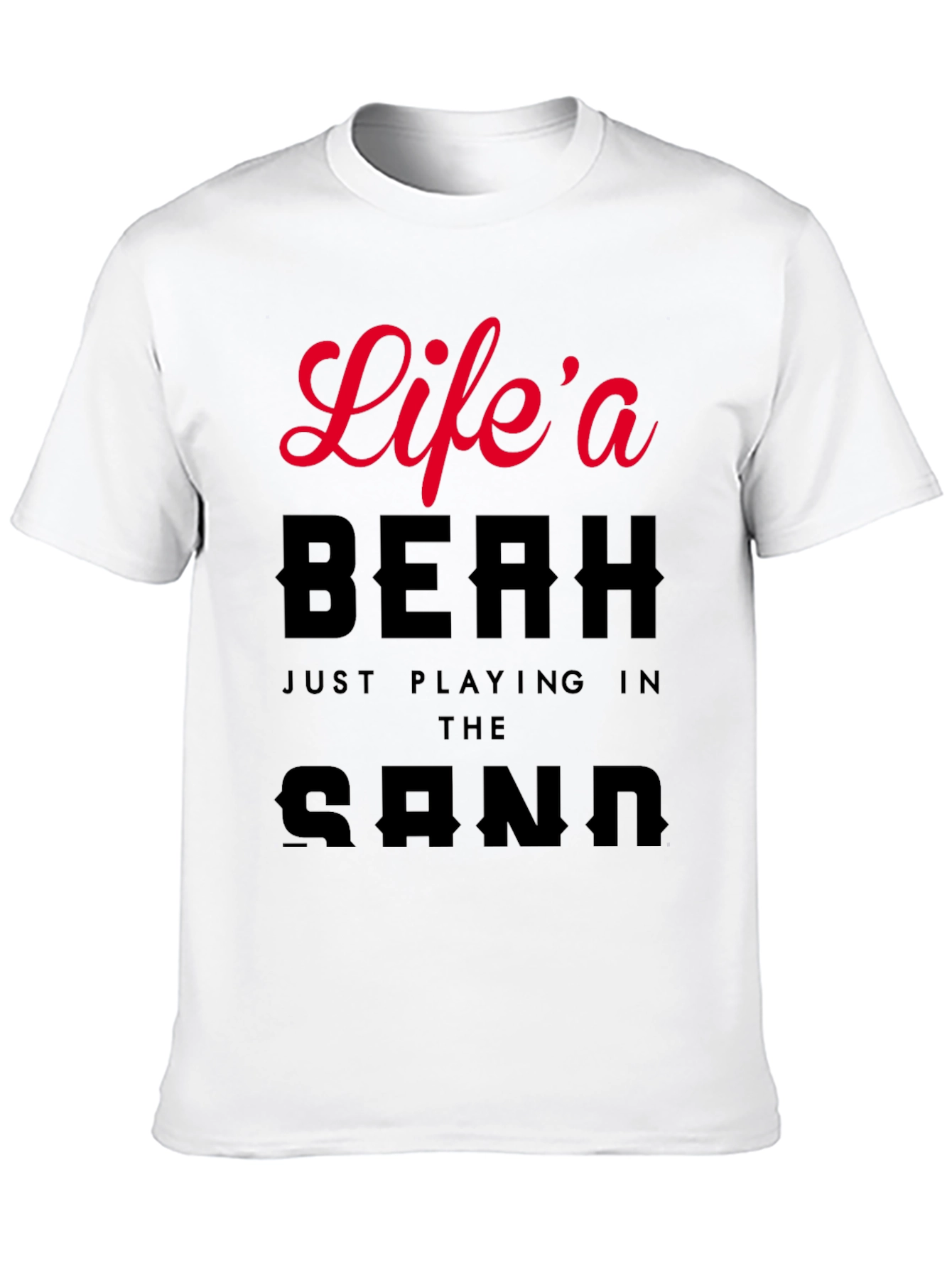 Lifes a Beach Graphic Mens Black T-Shirt