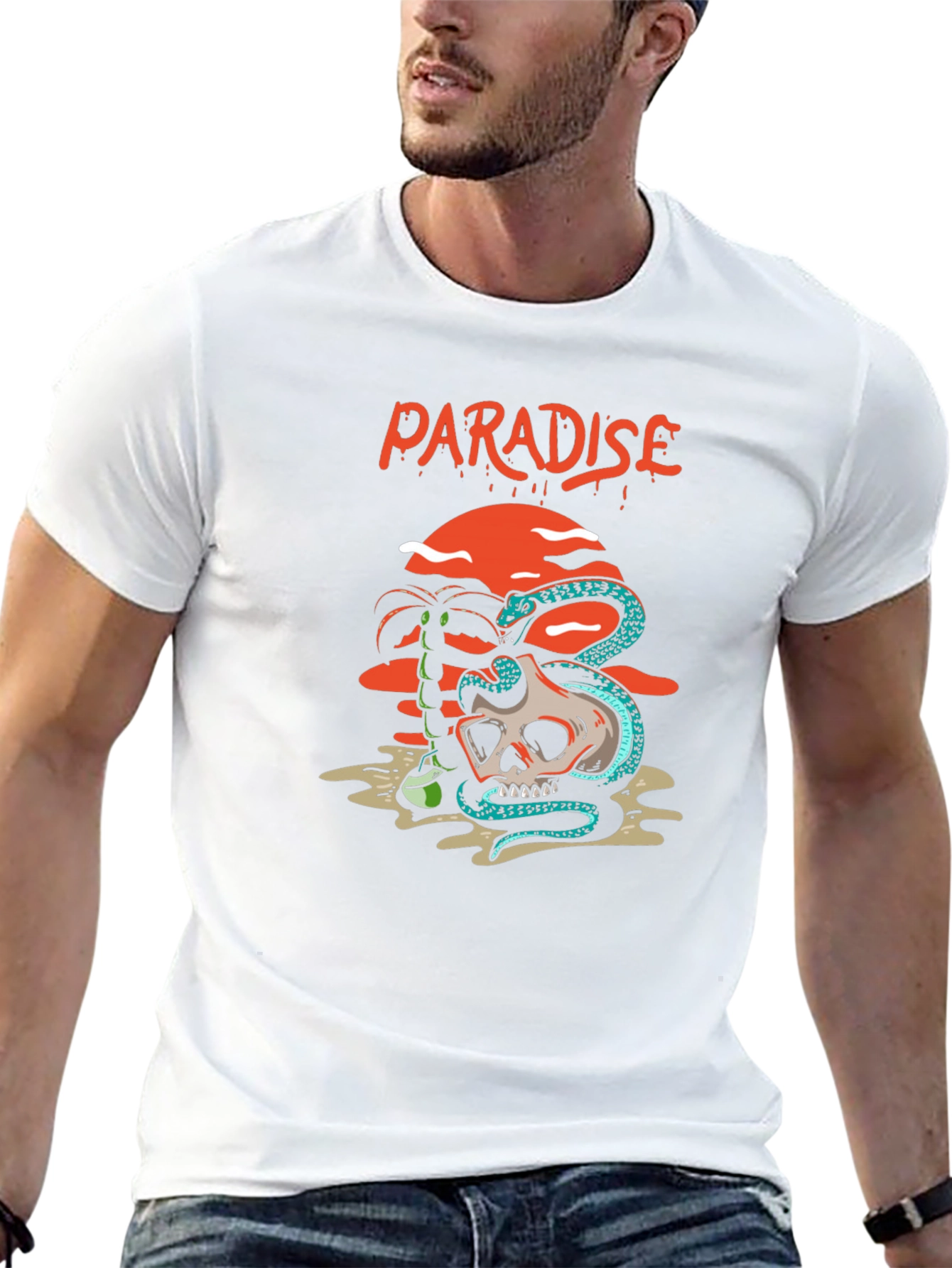 Paradise Skull Snake Graphic Tee
