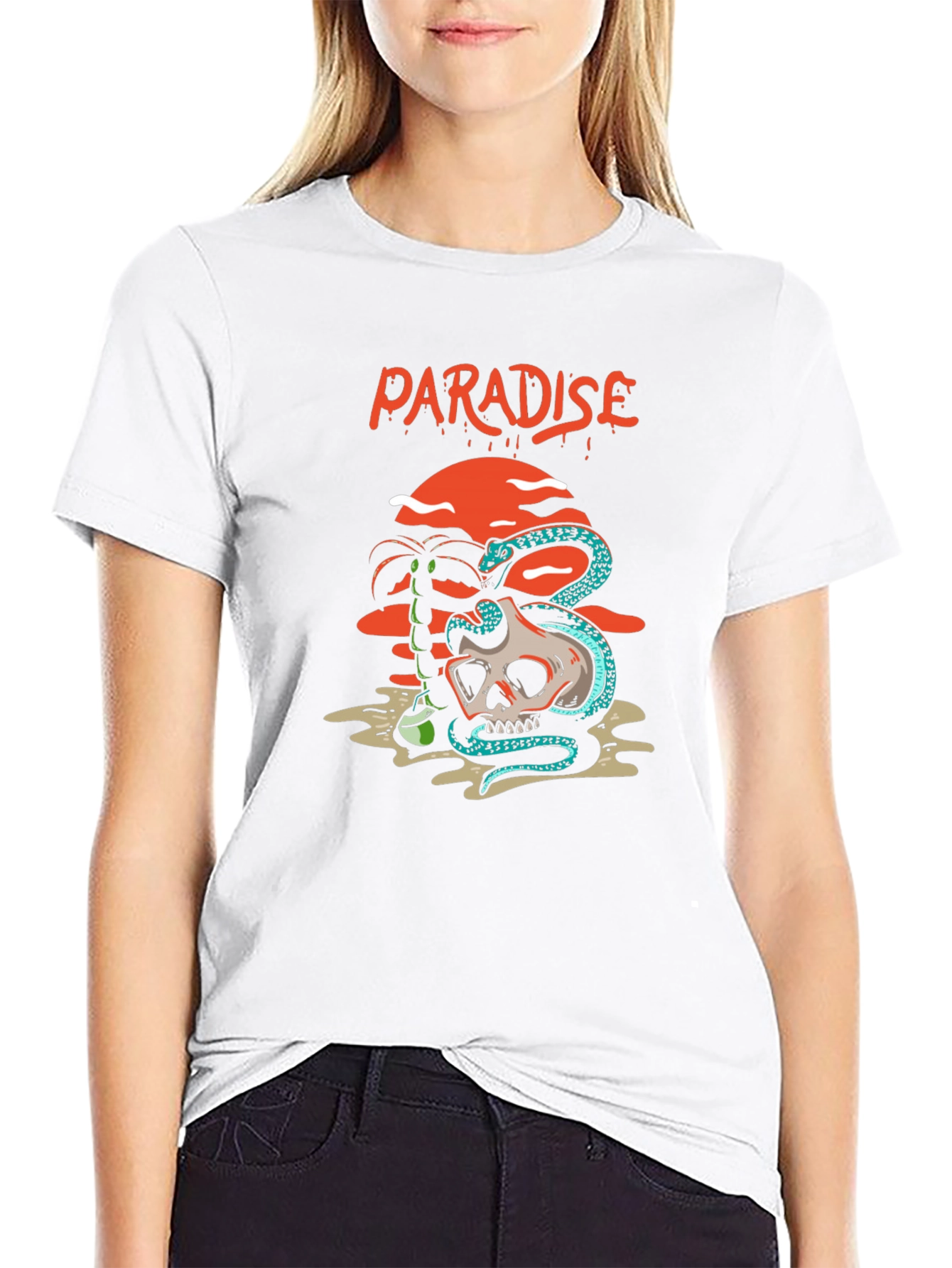 Paradise Skull Snake Graphic Tee