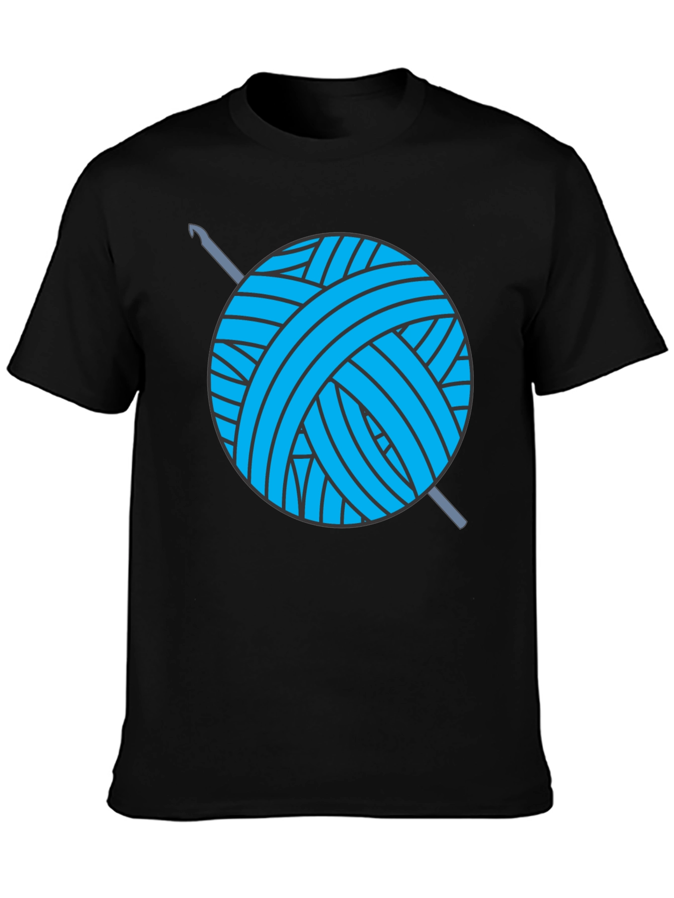 Yarn Ball Crochet Hook Black Graphic T-Shirt