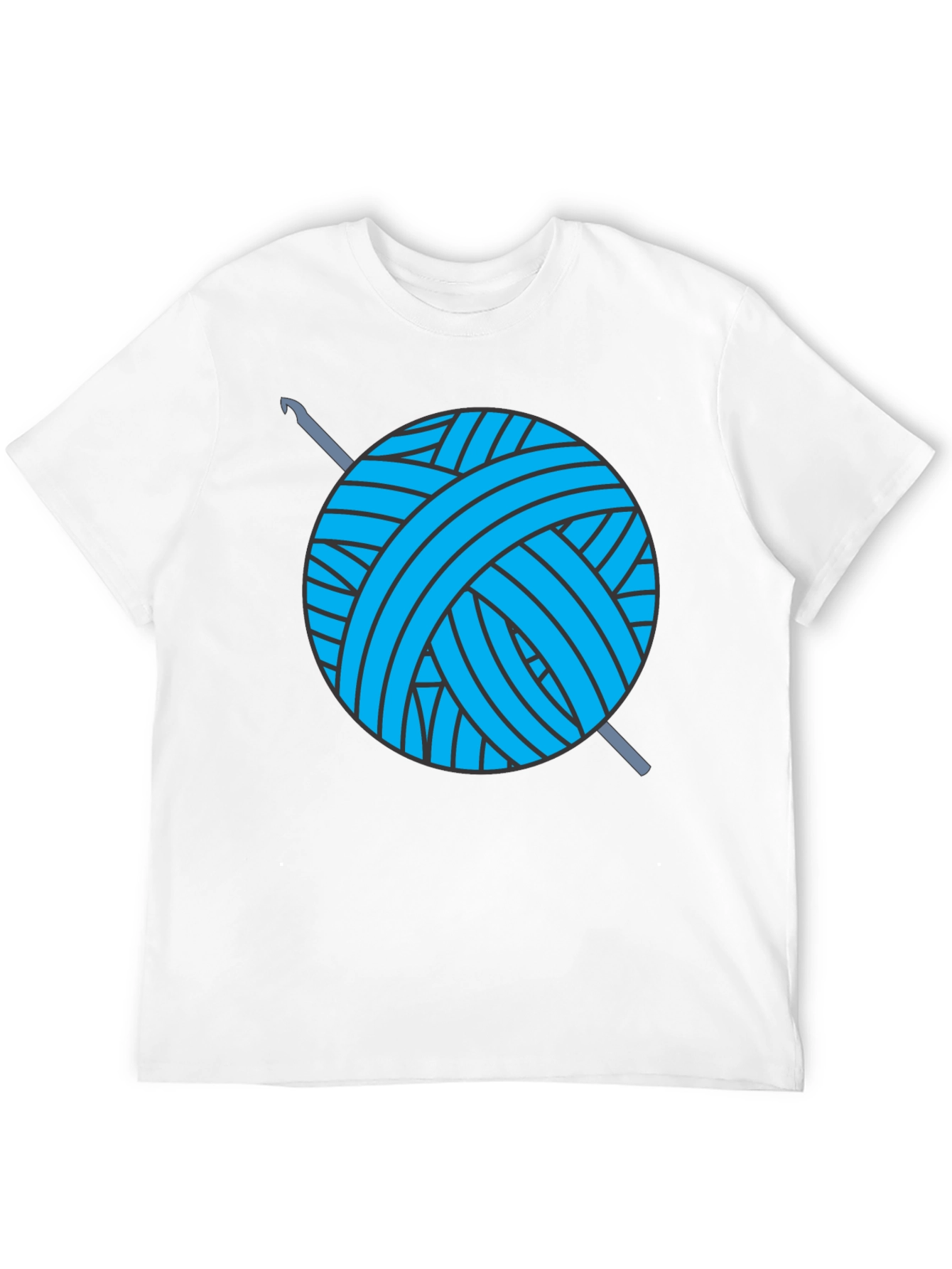 Yarn Ball Crochet Hook Black Graphic T-Shirt
