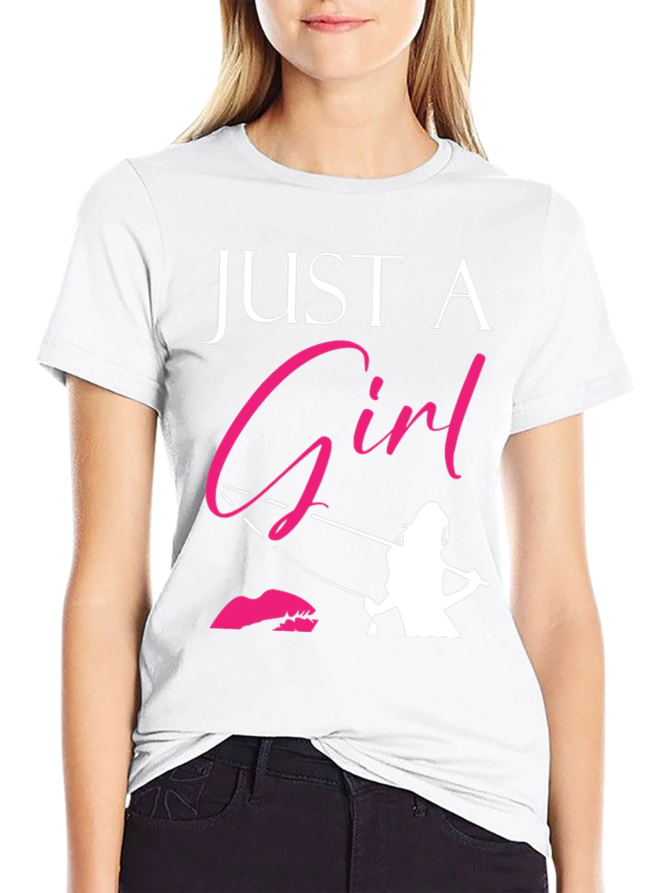 Just A Girl Who Loves Fishing Black T-Shirt