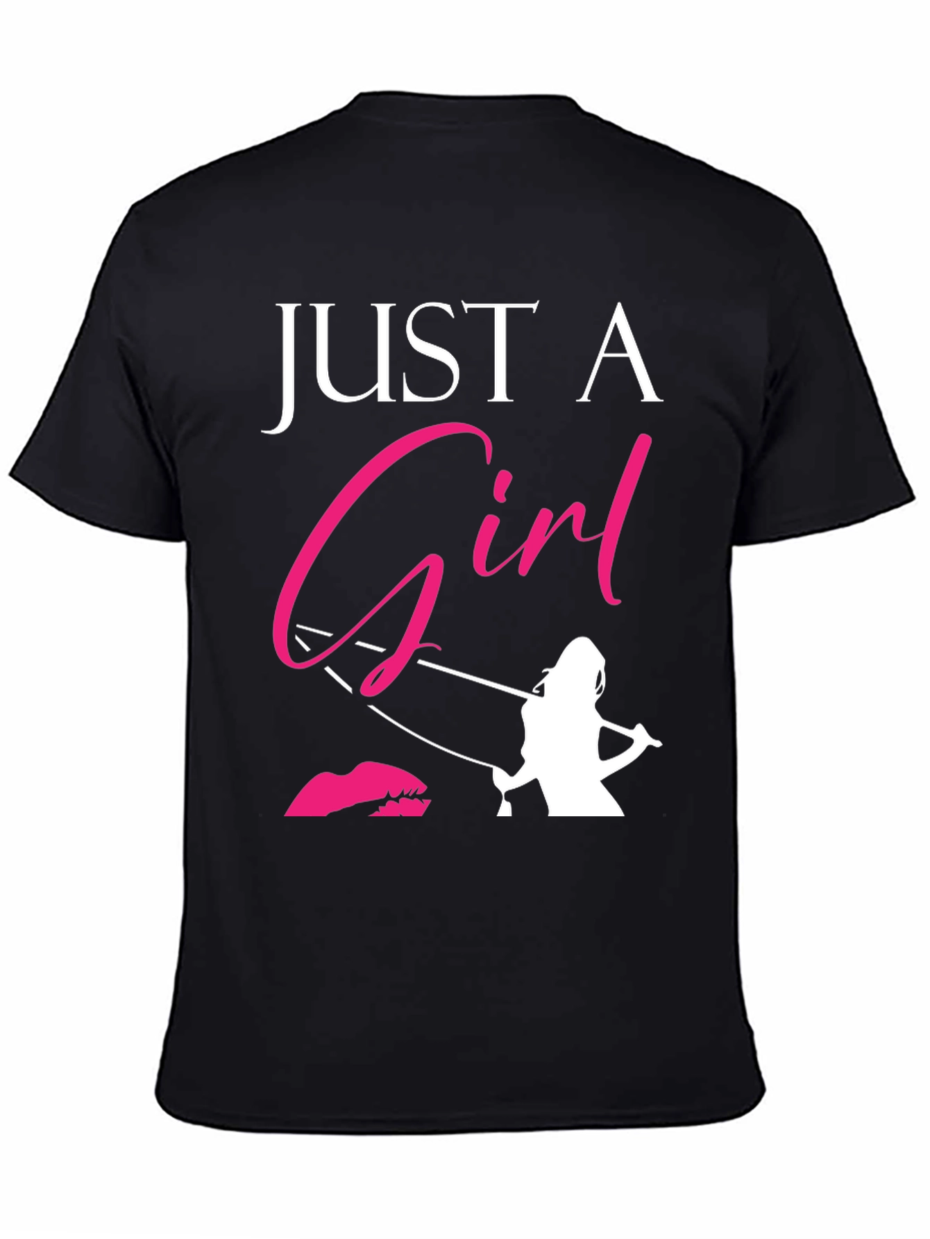 Just A Girl Who Loves Fishing Black T-Shirt
