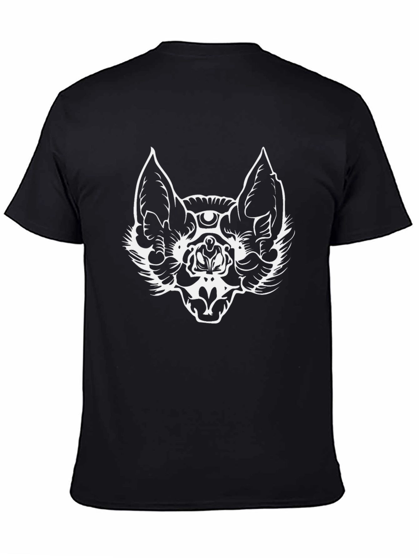 Mystic Bat Graphic Tee - Black Cotton T-Shirt