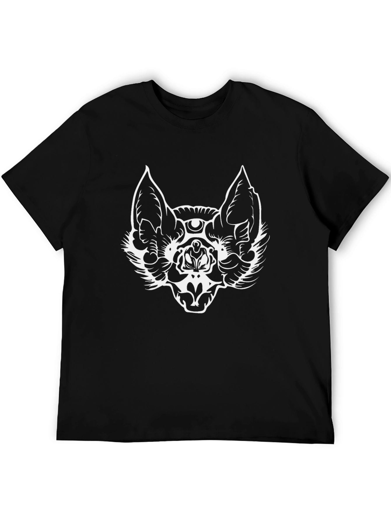 Mystic Bat Graphic Tee - Black Cotton T-Shirt
