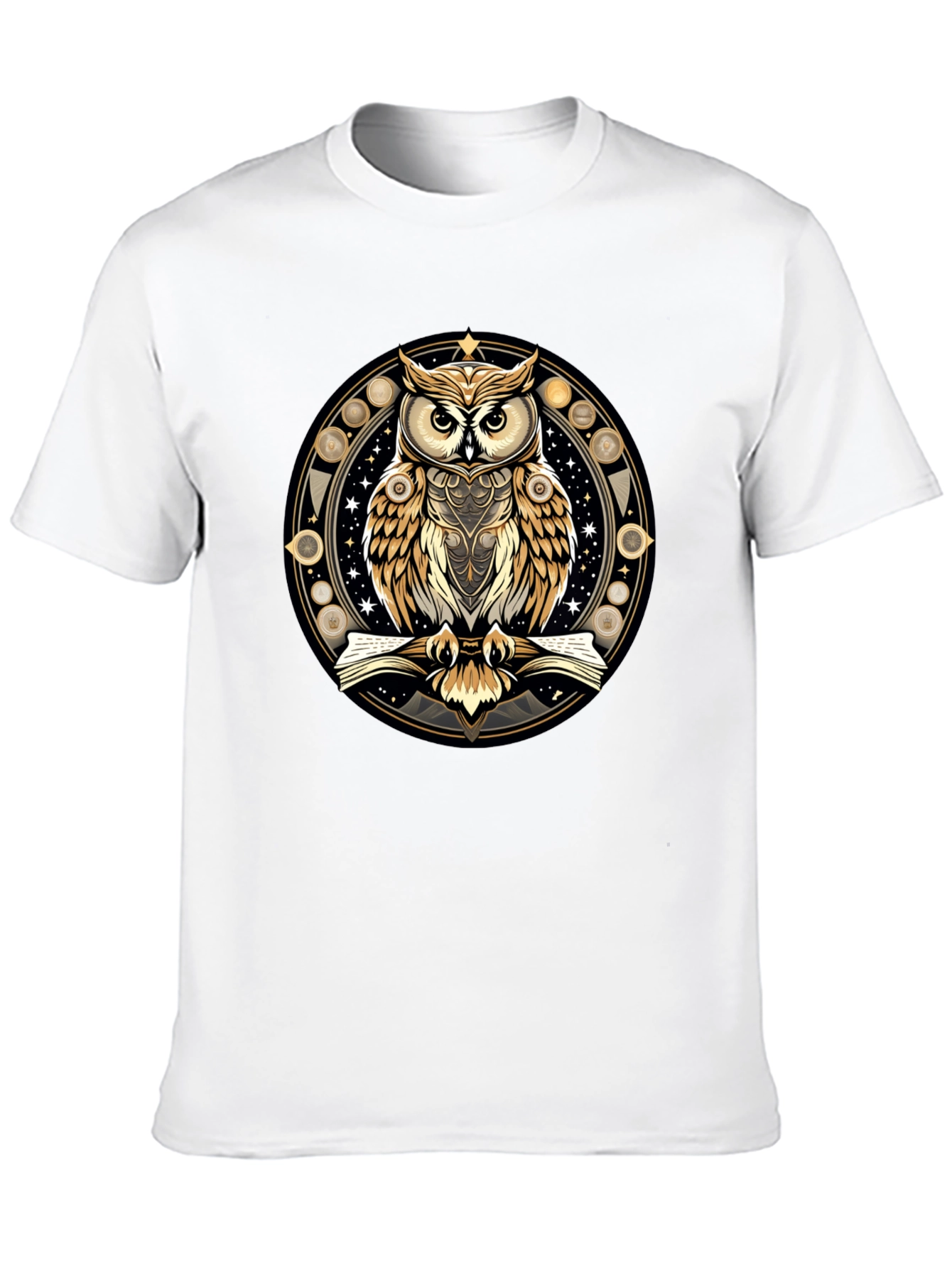 Mystic Owl Graphic Tee - Stylish Unisex Black T-Shirt