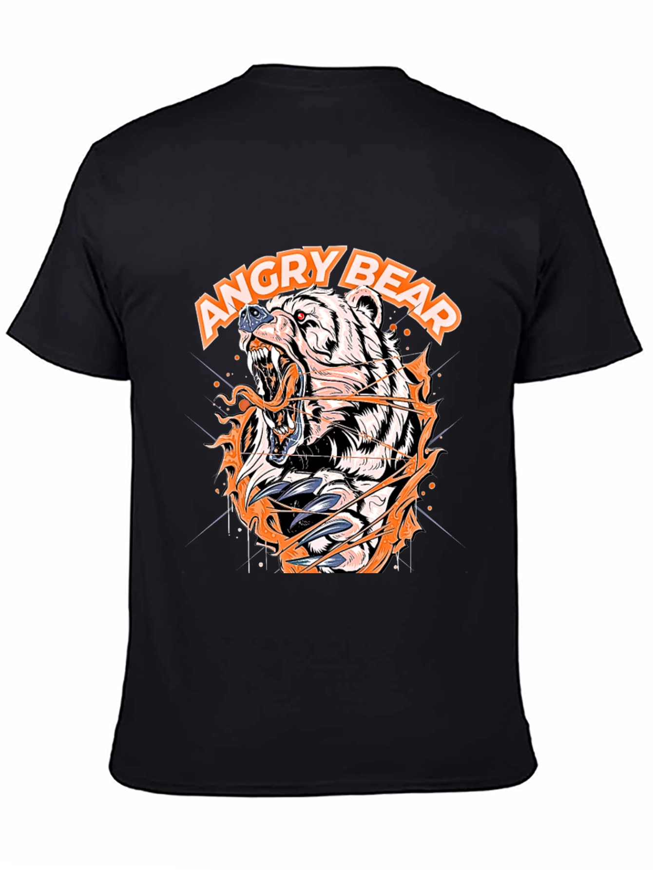 Angry Bear Graphic Black T-Shirt