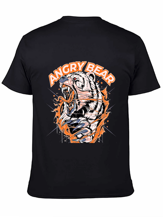 Angry Bear Graphic Black T-Shirt