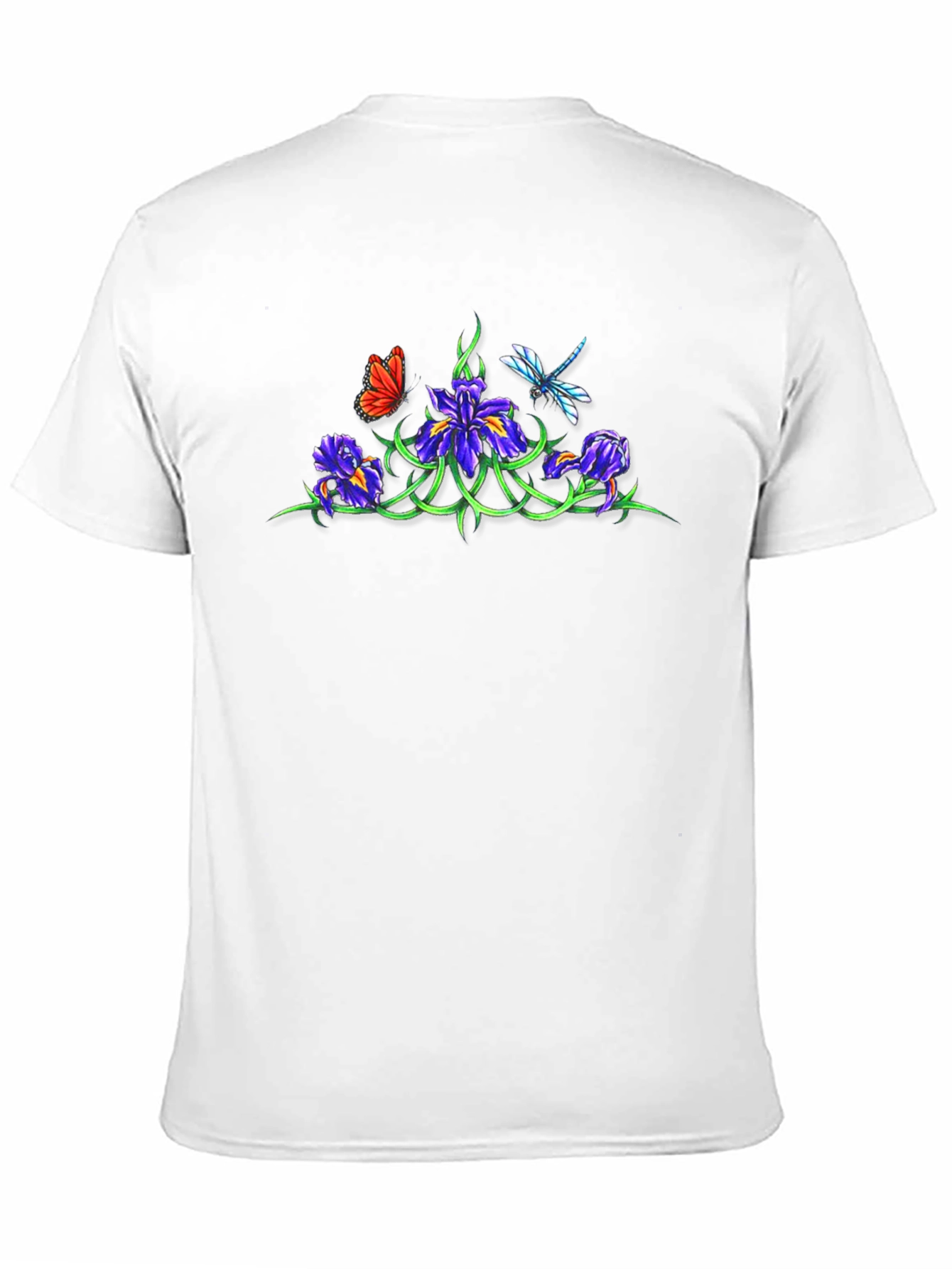 Floral & Insect Graphic Black T-Shirt