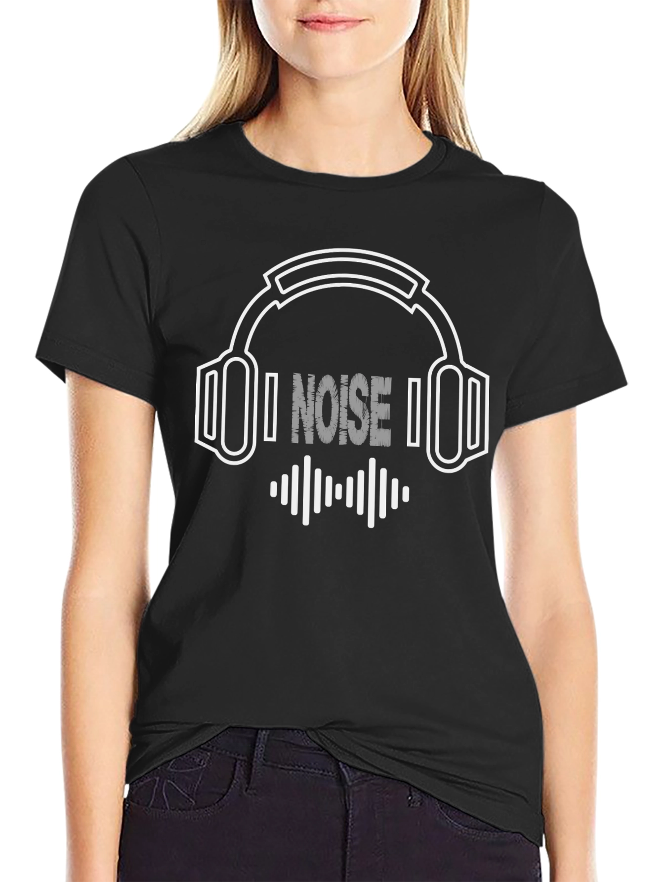 Noise Headphones Black T-Shirt - Music Lover Tee