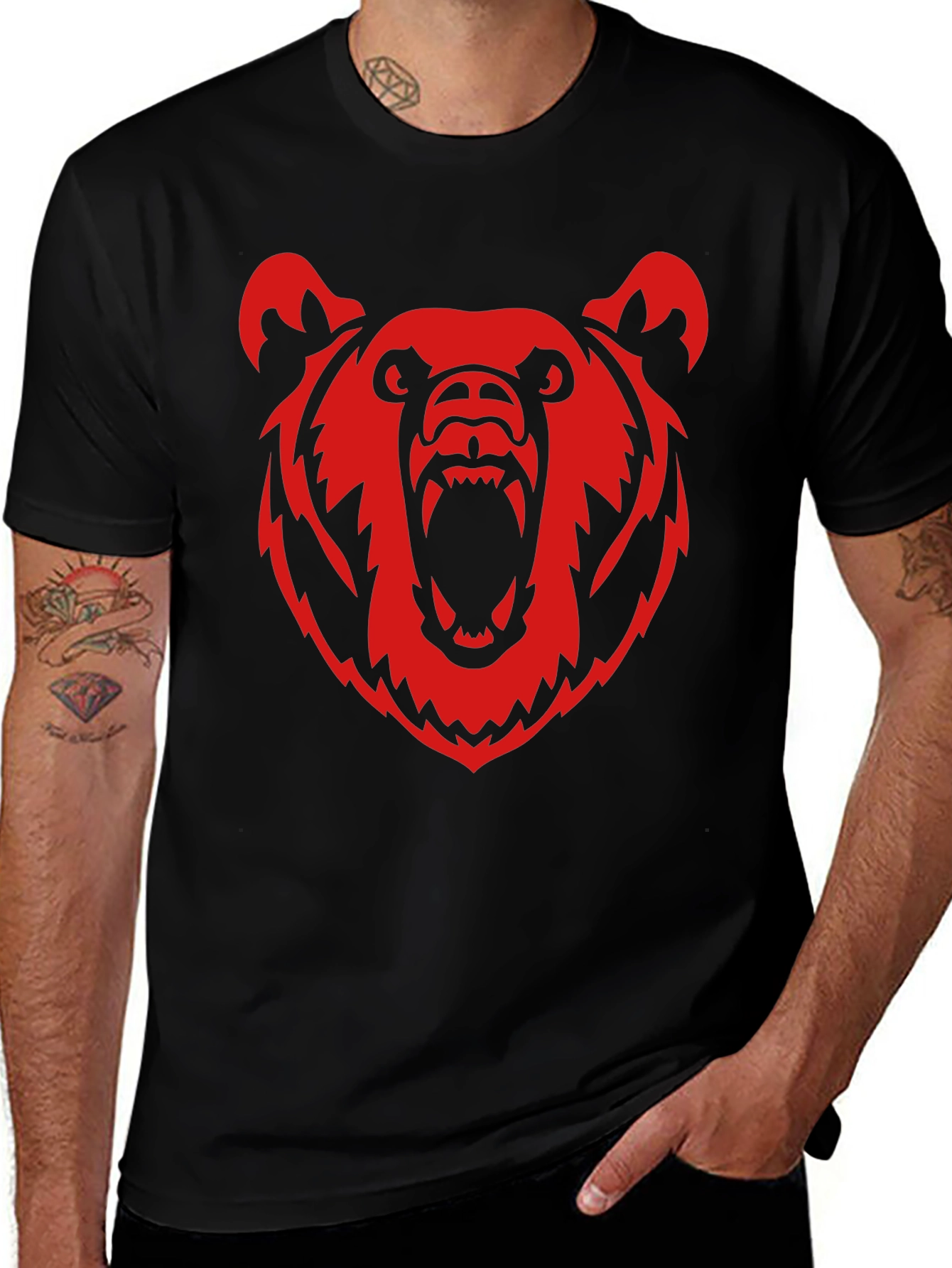 Bear Graphic Tee - Mens Black T-Shirt