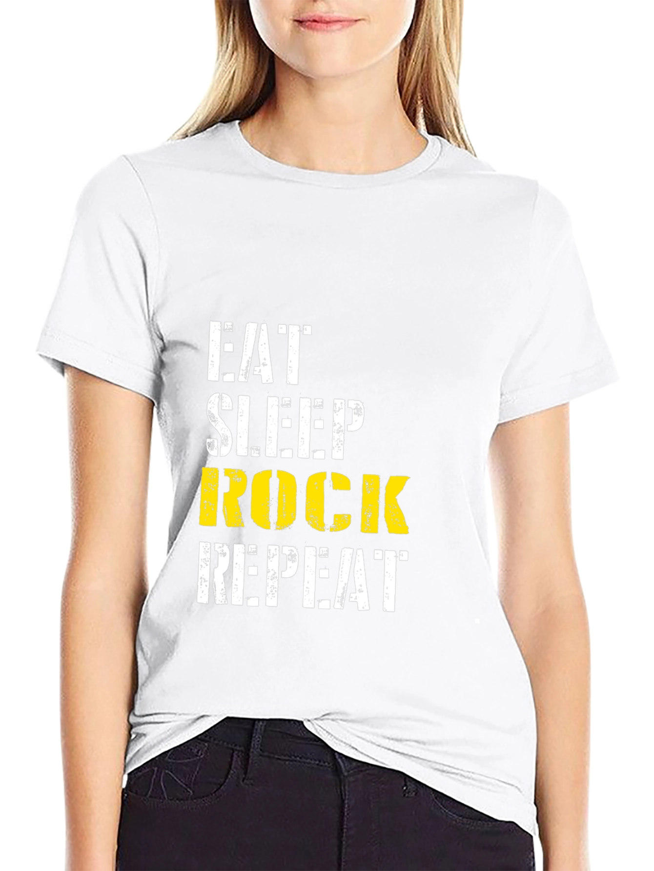 Eat Sleep Rock Repeat Black T-Shirt