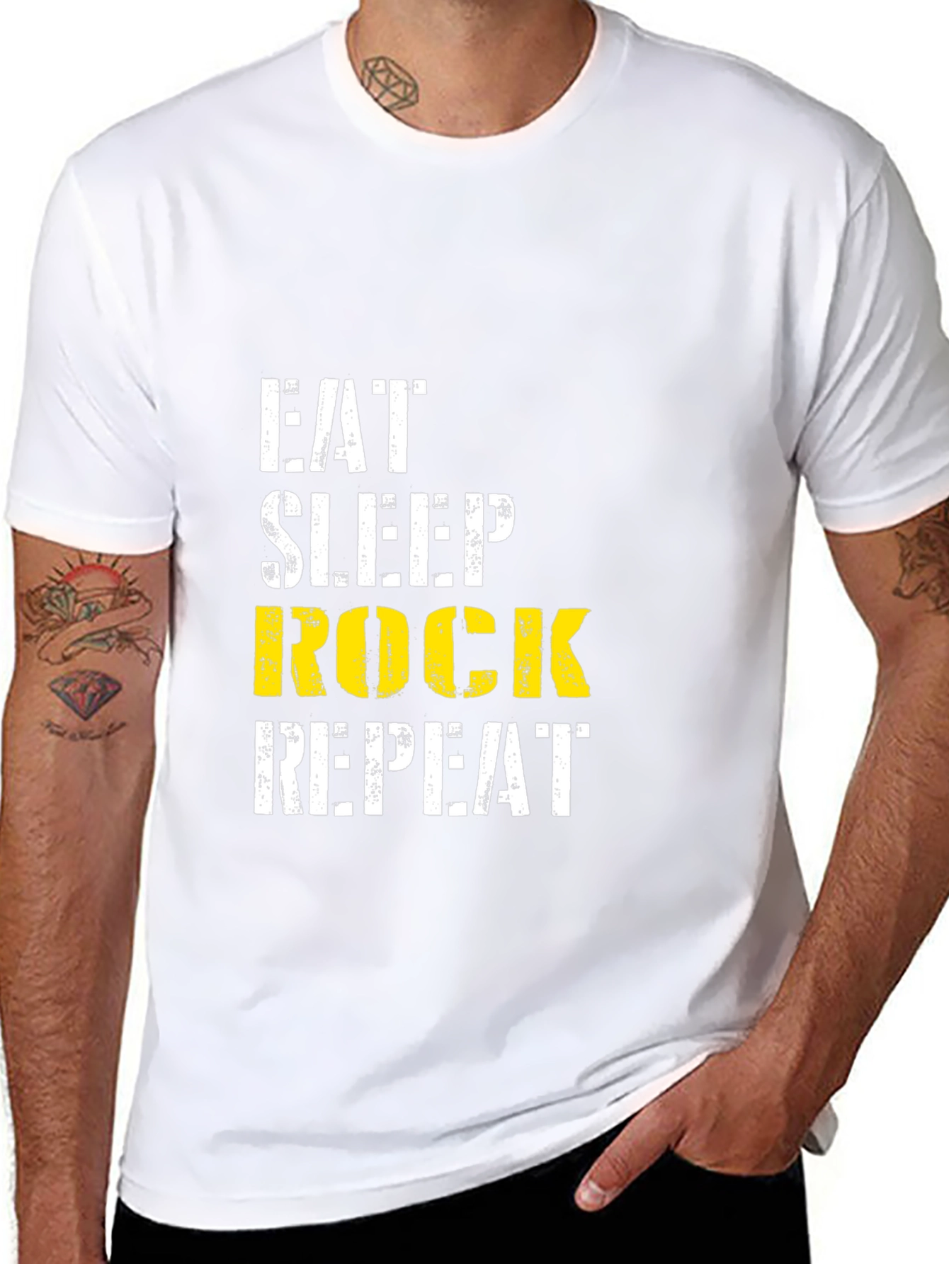 Eat Sleep Rock Repeat Black T-Shirt