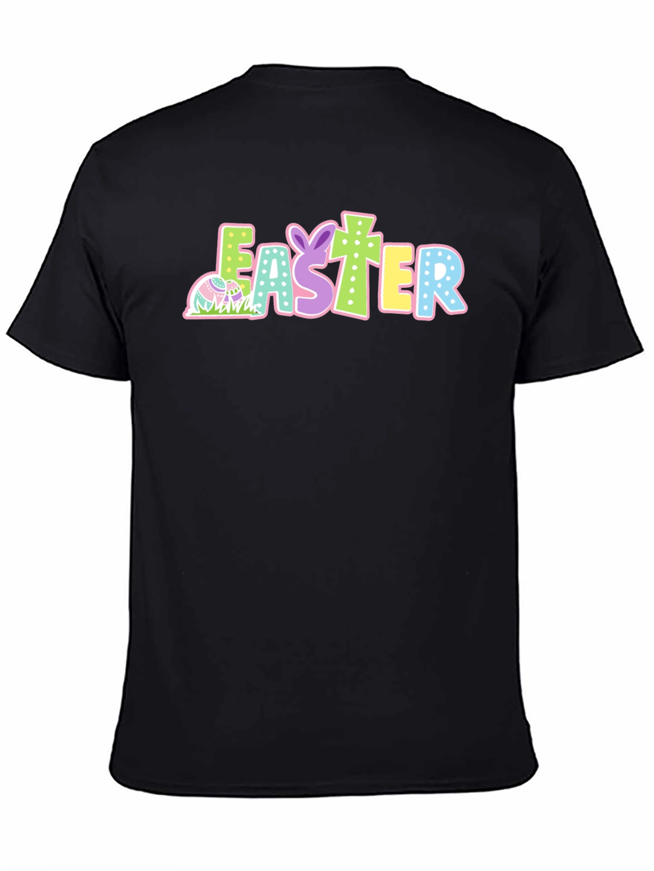 Easter T-Shirt Black Cotton Holiday Tee