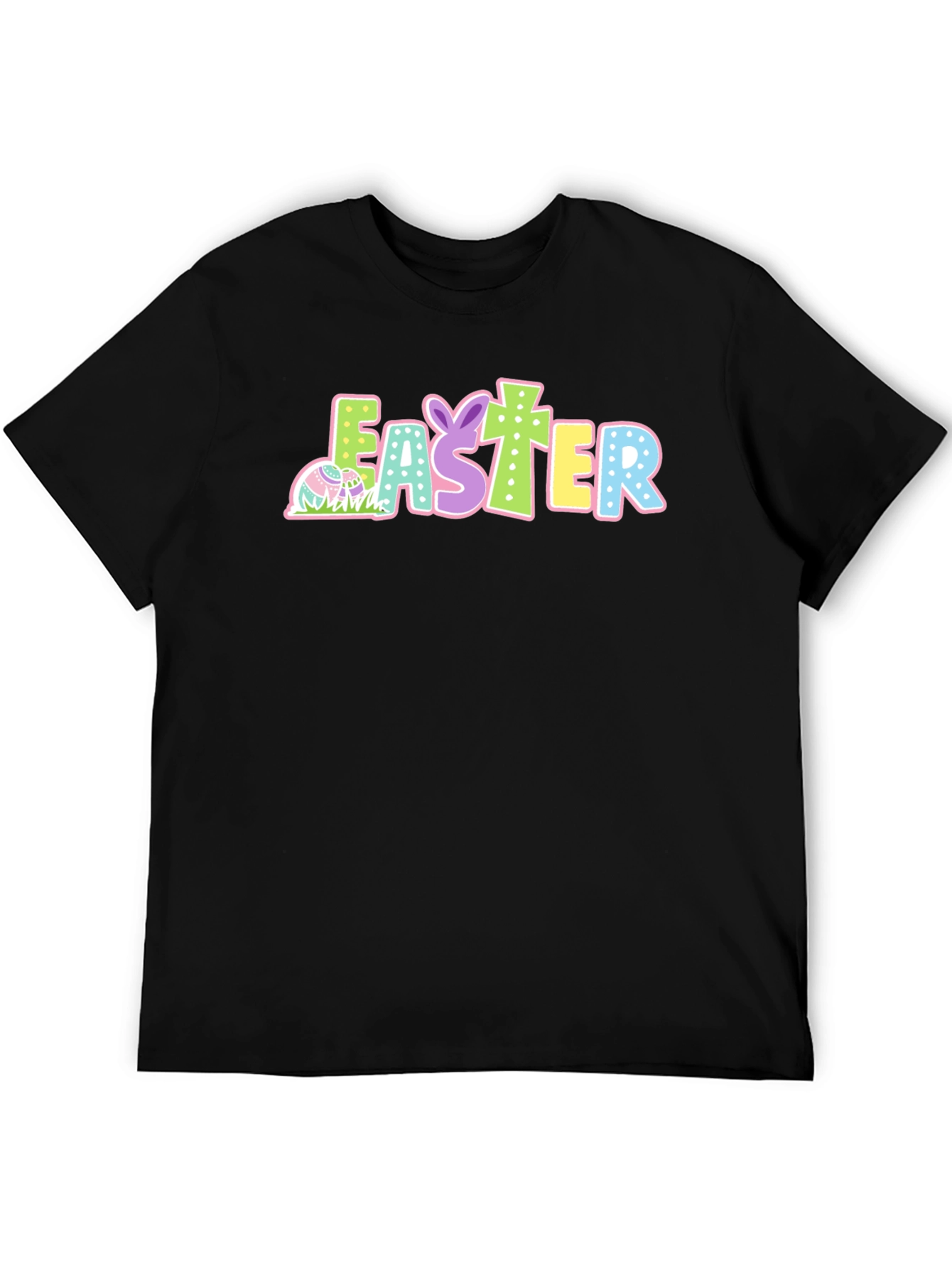 Easter T-Shirt Black Cotton Holiday Tee