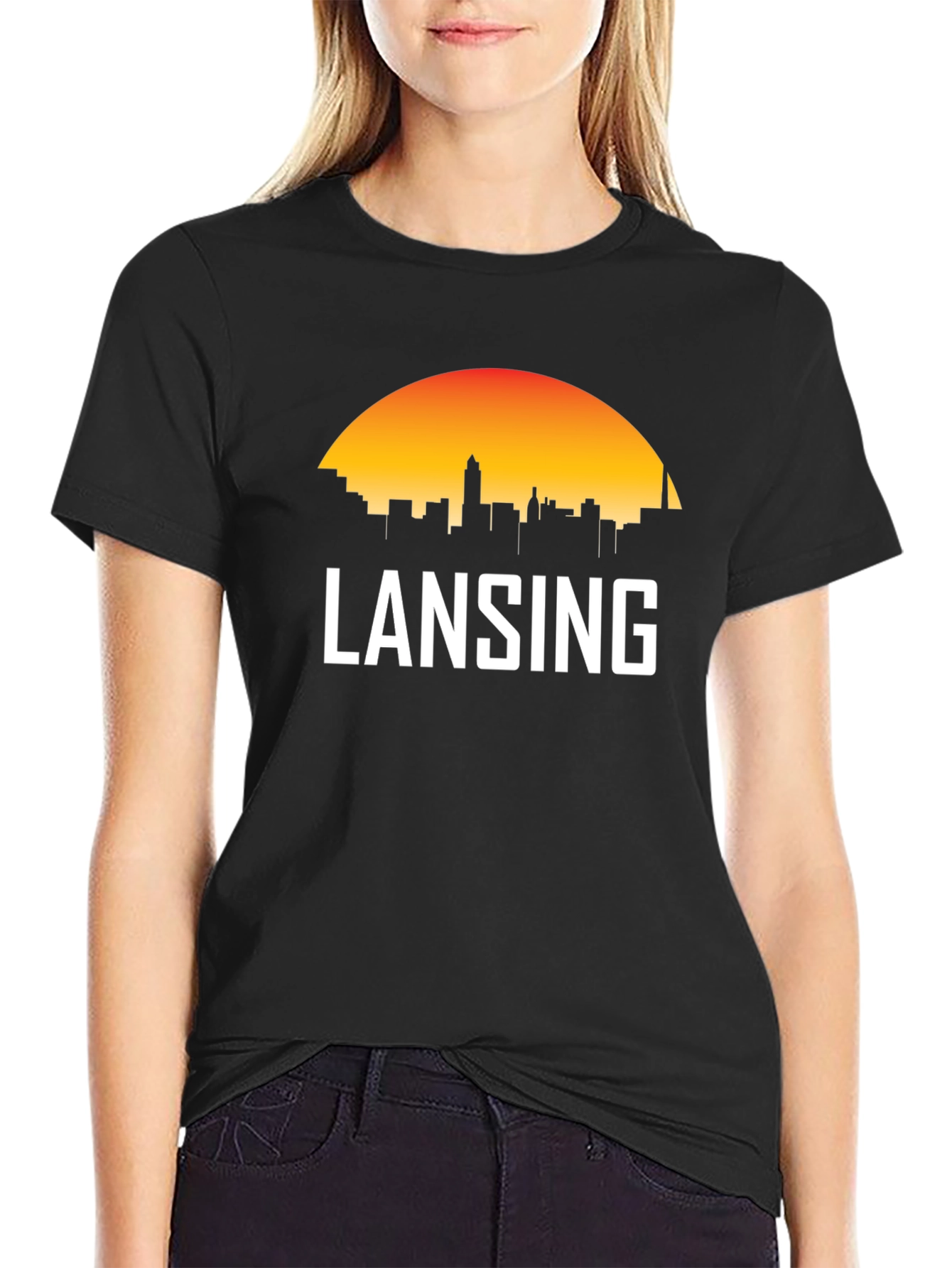 Lansing Skyline Graphic Tee - Michigan City Pride
