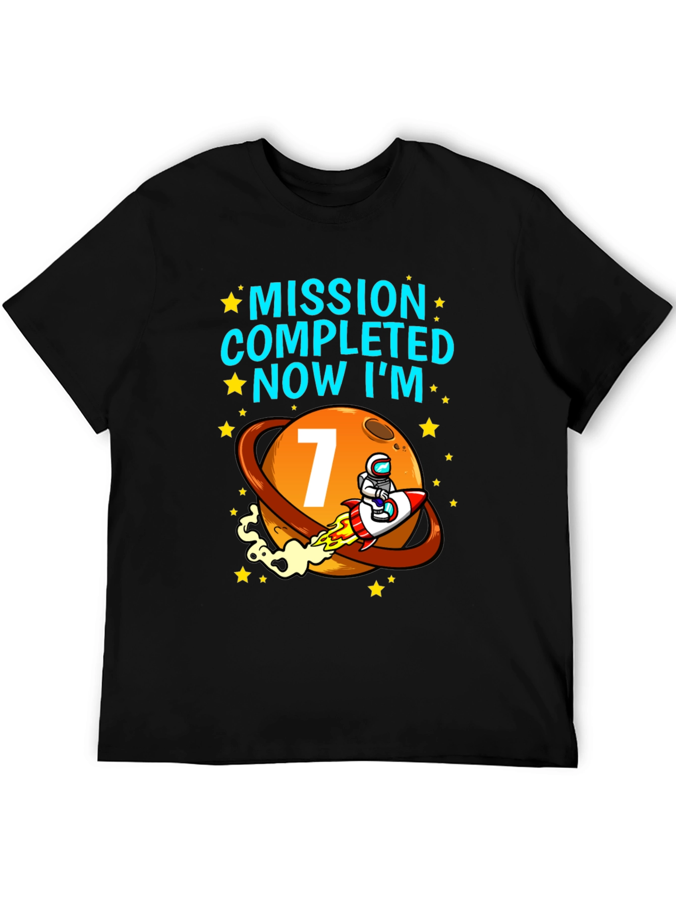 Mission Completed 7th Birthday Space T-Shirt